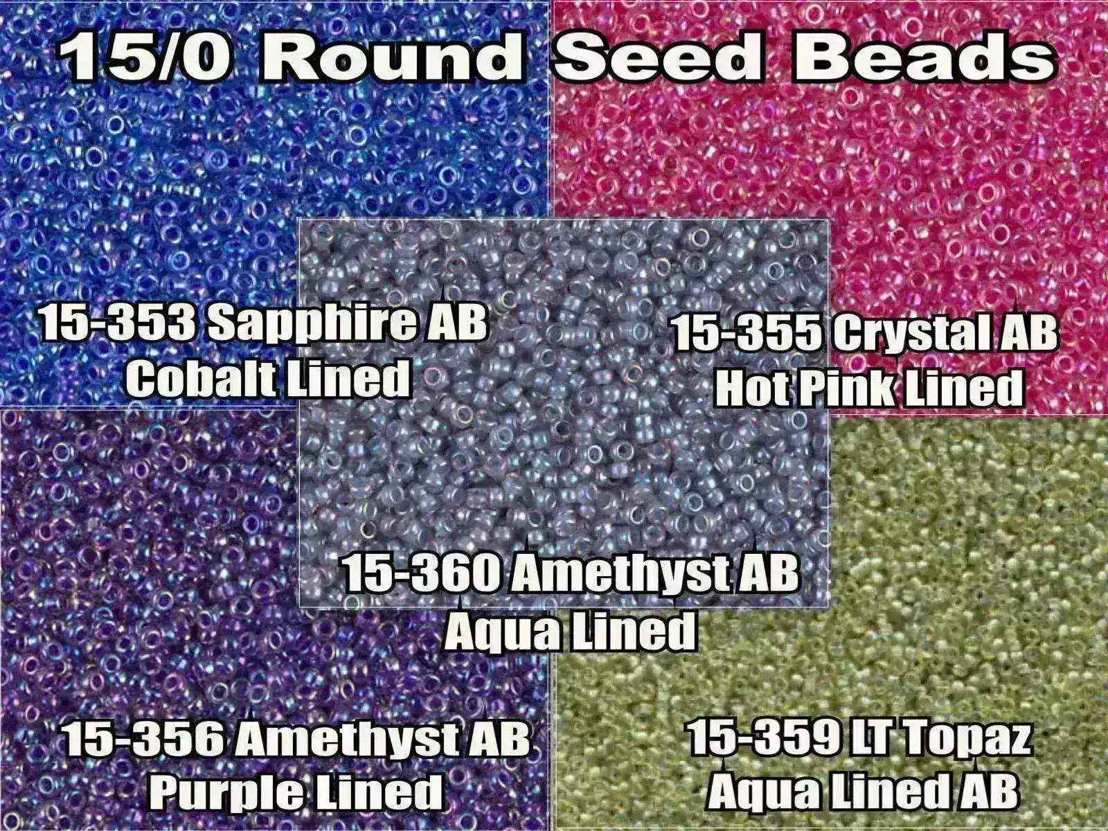 15/0 Miyuki Round Seed Beads 8.2g 15-0353, 15-0355, 15-0356, 15-0359, 15-0360