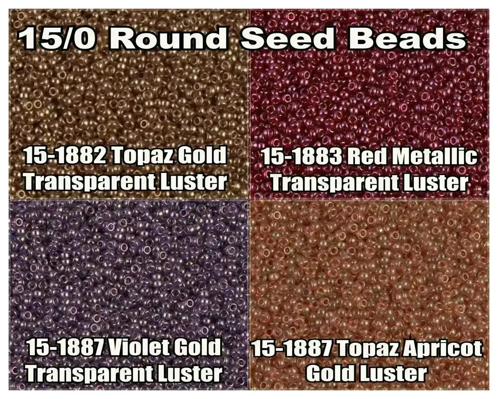 15/0 Miyuki Round Seed Beads 8.2g 15-1882, 15-1883, 15-1884, 15-1887
