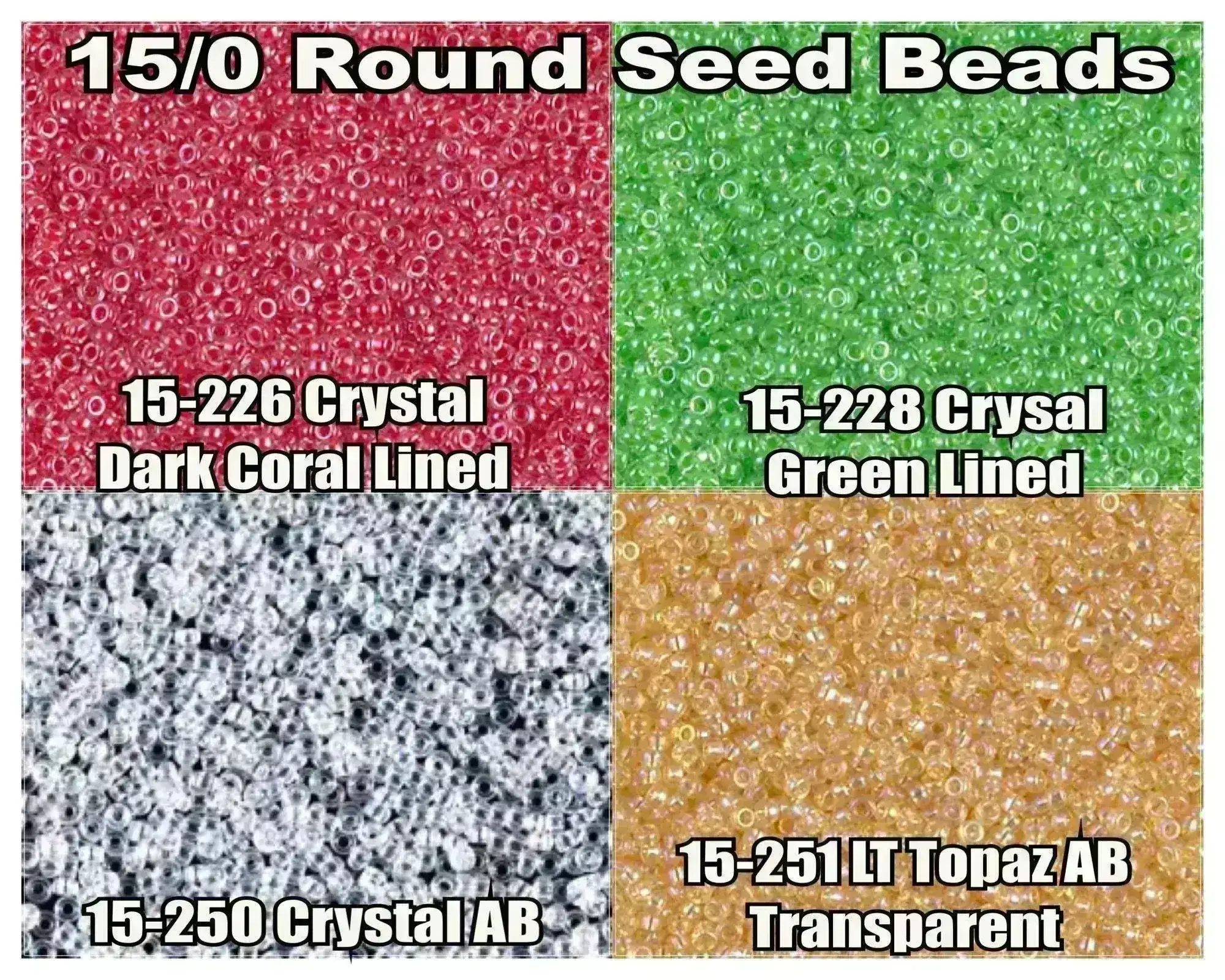15/0 Miyuki Round Seed Beads 8.2g 15-0250, 15-0263, 15-0264, 15-0266