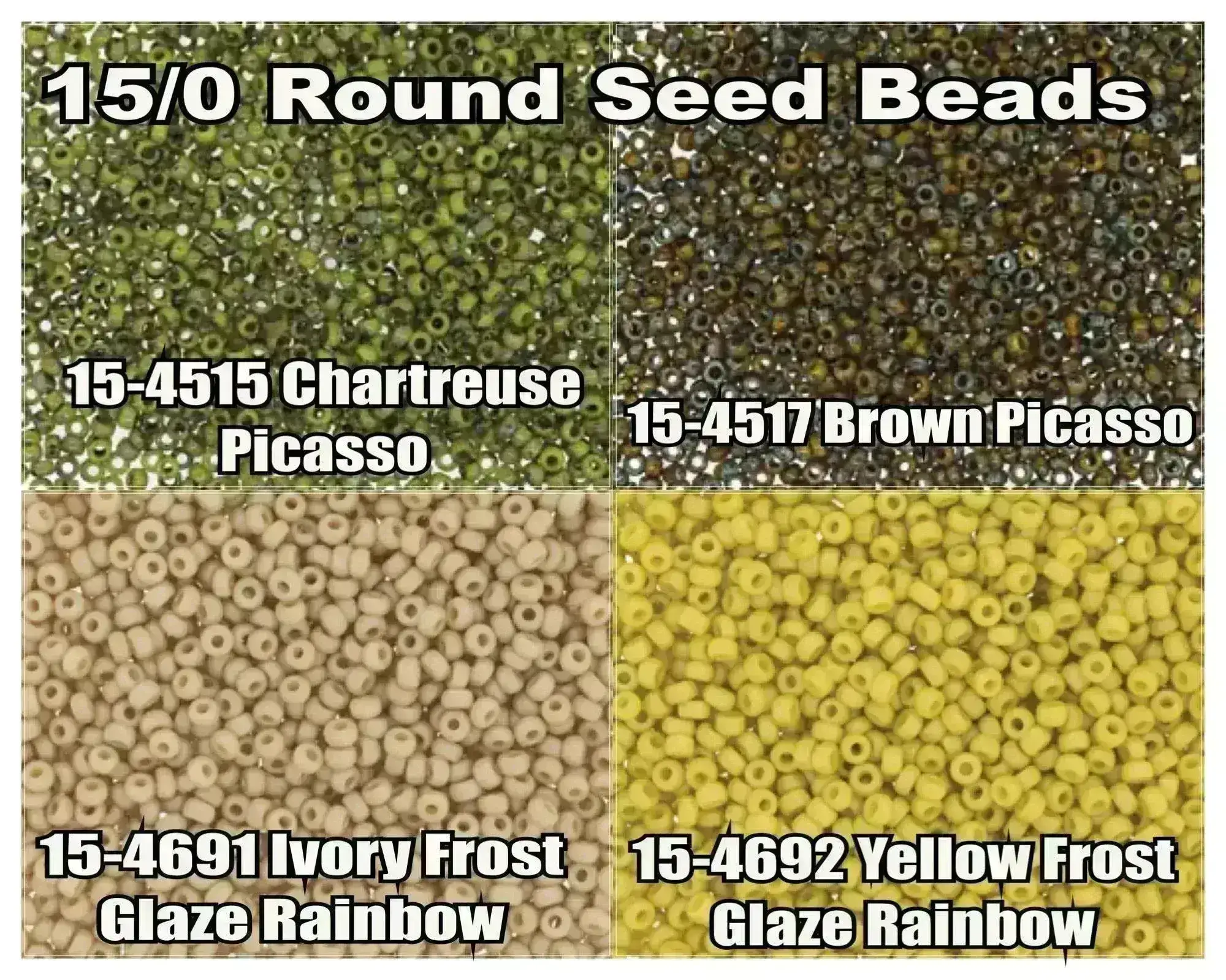 15/0 Miyuki Round Seed Beads 8.2g 15-4515, 15-4517, 15-4691, 15-4692