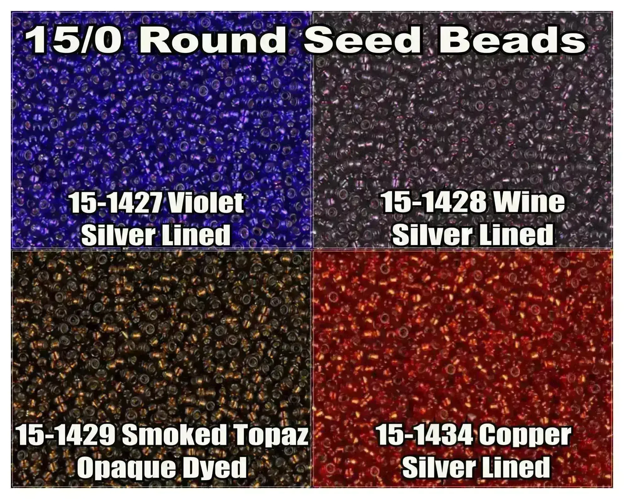 15/0 Miyuki Round Seed Beads 8.2g 15-1427, 15-1428 15-1429, 15-1434