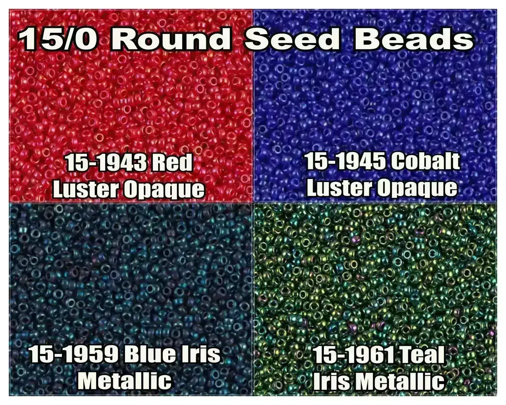 15/0 Miyuki Round Seed Beads  8.2g  15-1943, 15-1945, 15-1959, 15-1961