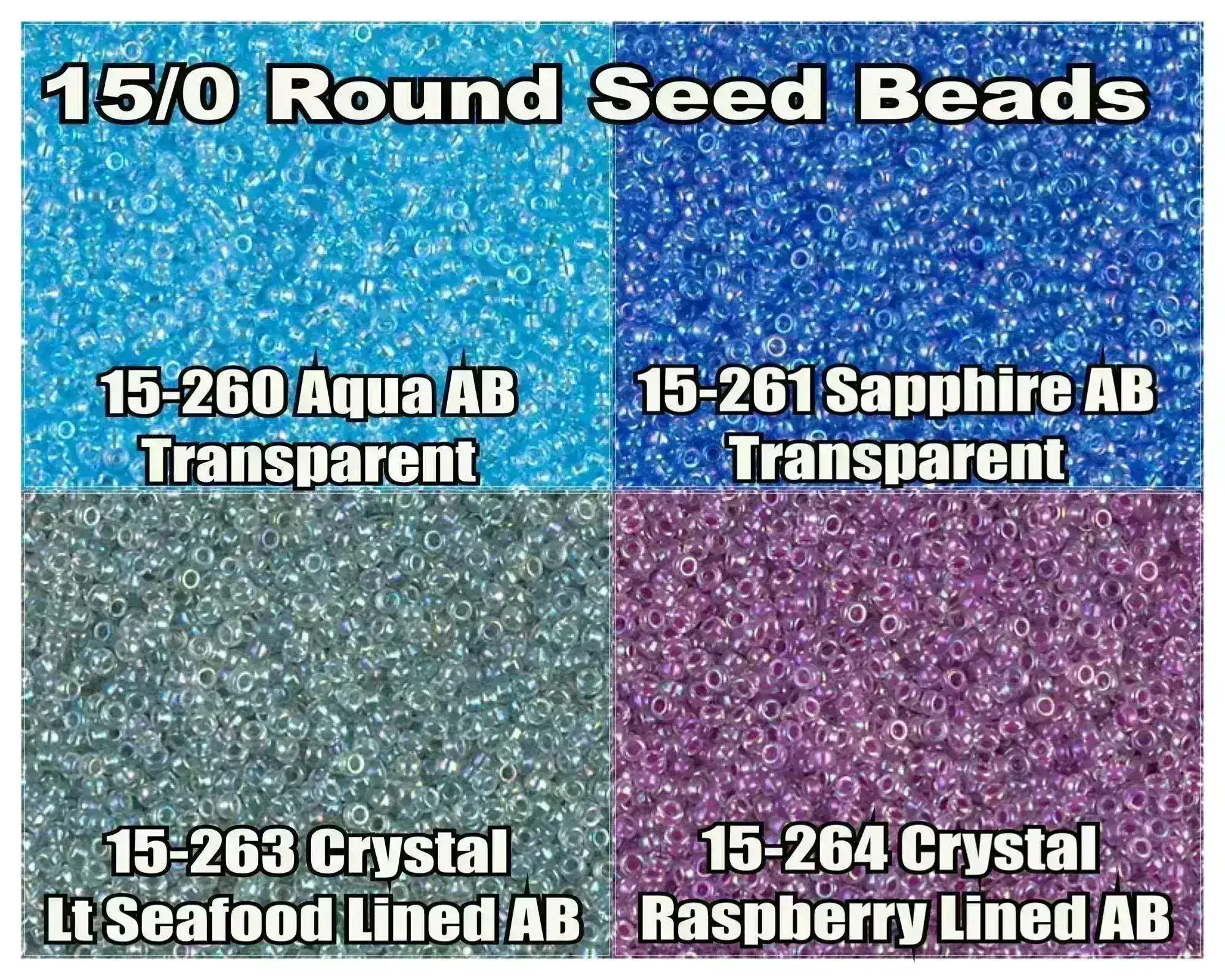 15/0 Miyuki Seed Beads 8.2g tubes. 15-0260, 15-261, 15-0263, 15-0264