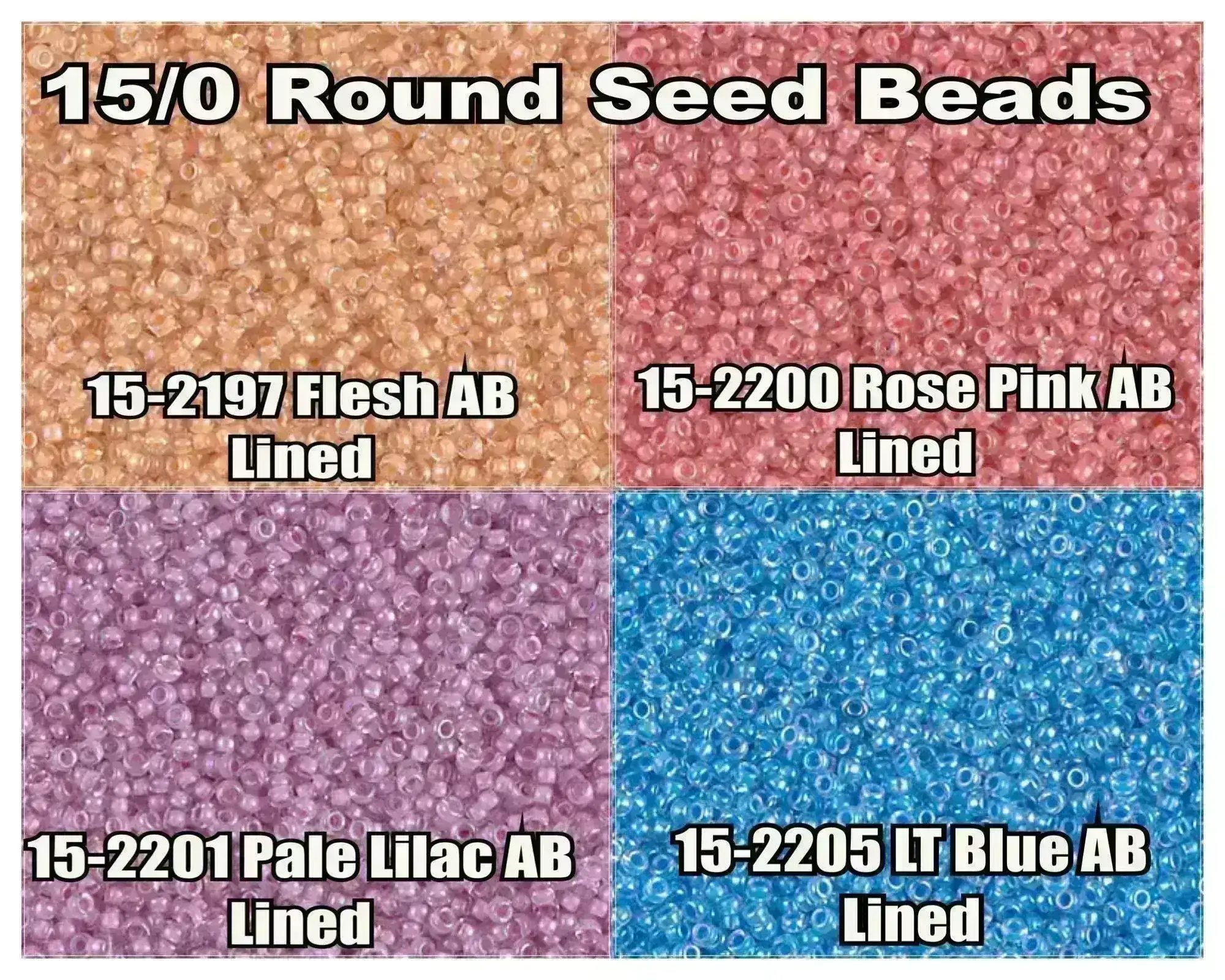 15/0 Miyuki Round Seed Beads 8.2g 15-2197, 15-2200, 15-2201, 15-2205