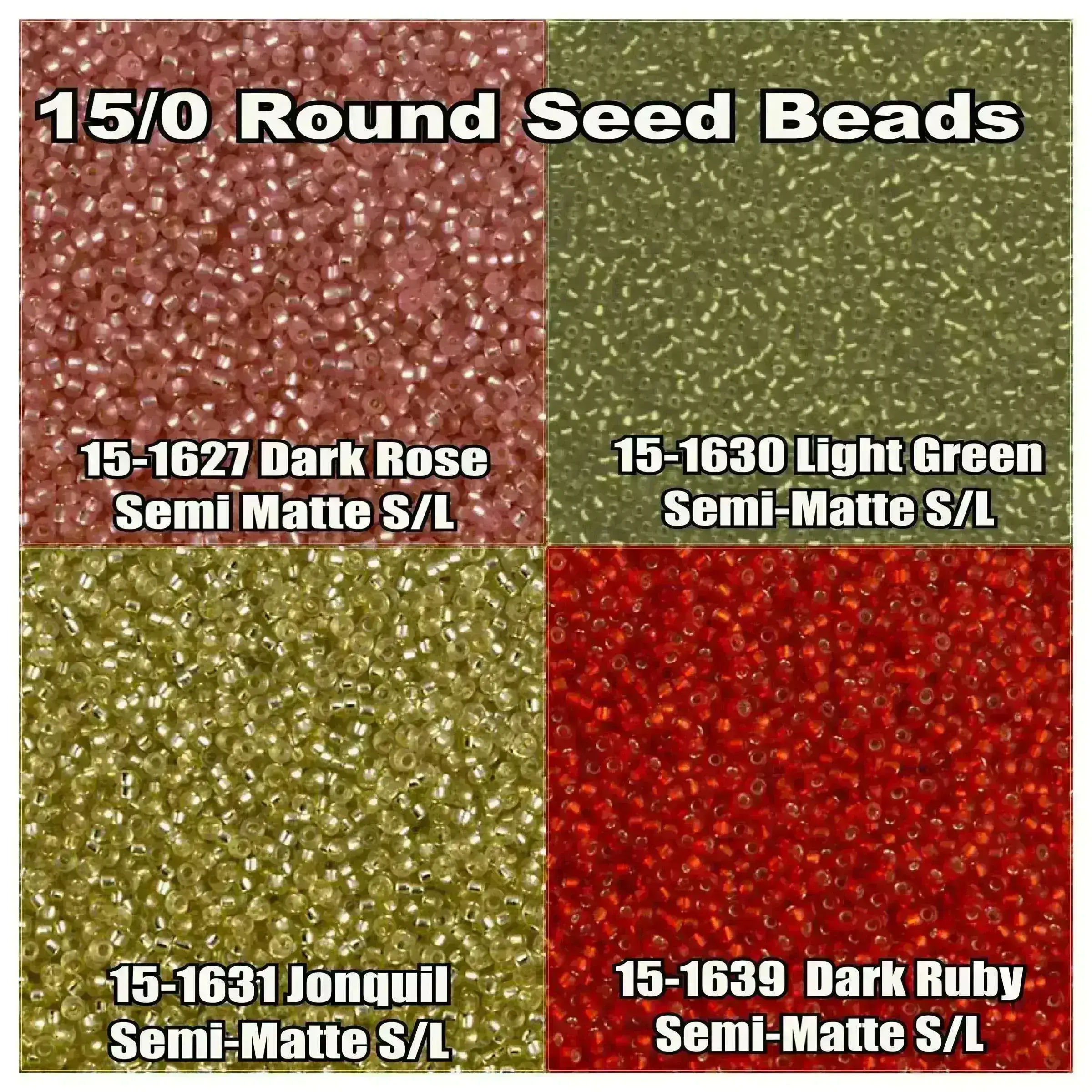 15/0 Miyuki Seed Beads or Rocailles. 8.2g tubes. 15-1627, 15-1620, 15-1621 15-1639