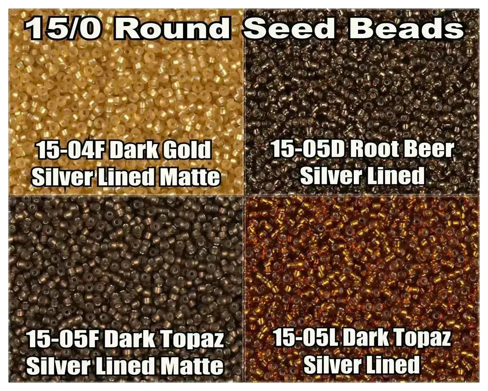 15/0 Miyuki Round Seed Beads  8.2g  15-0004F, 15-0005D, 15-0005F, 15-0005L