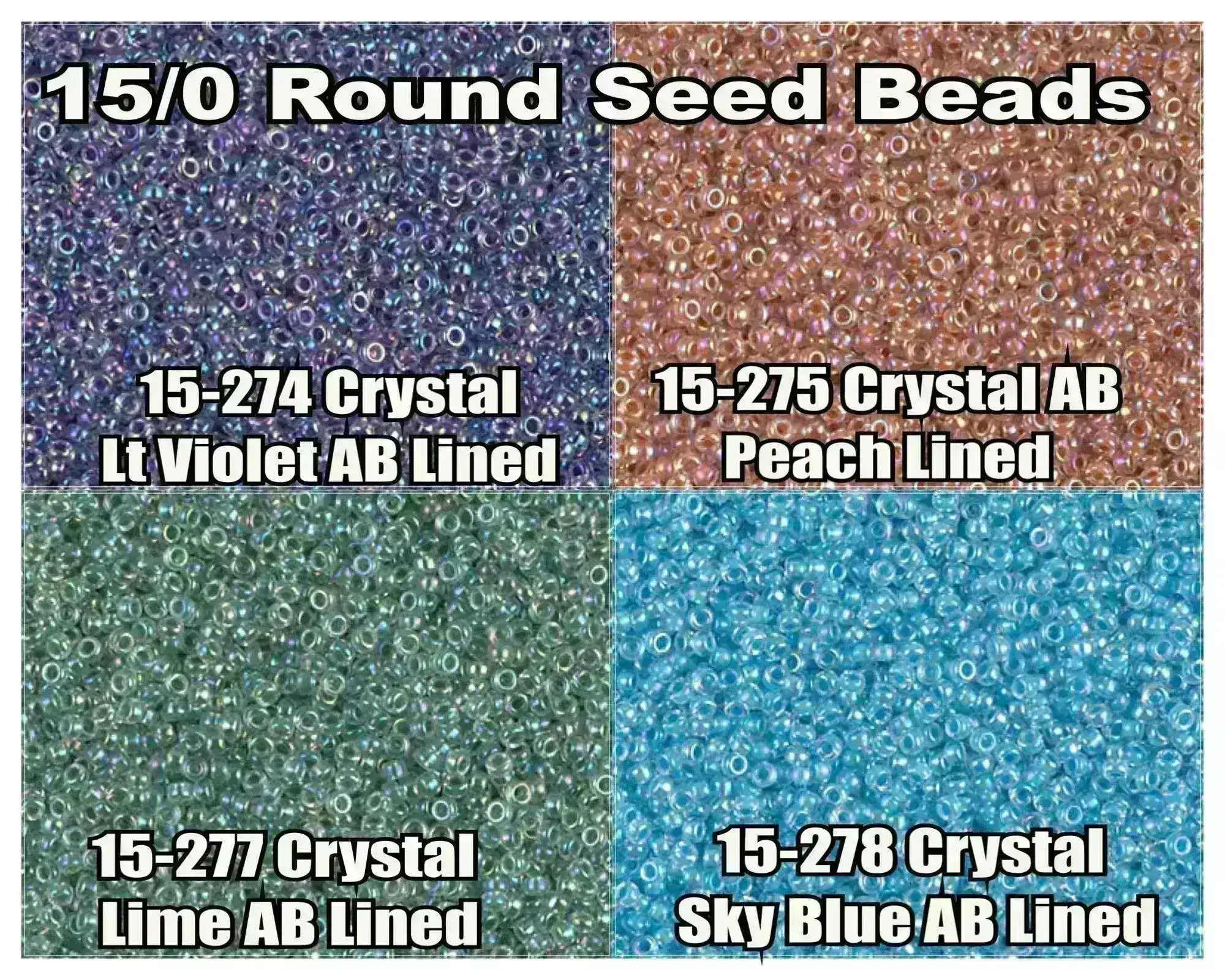 15/0 Miyuki Round Seed Beads 8.2g 15-0274, 15-275, 15-0277, 15-0278