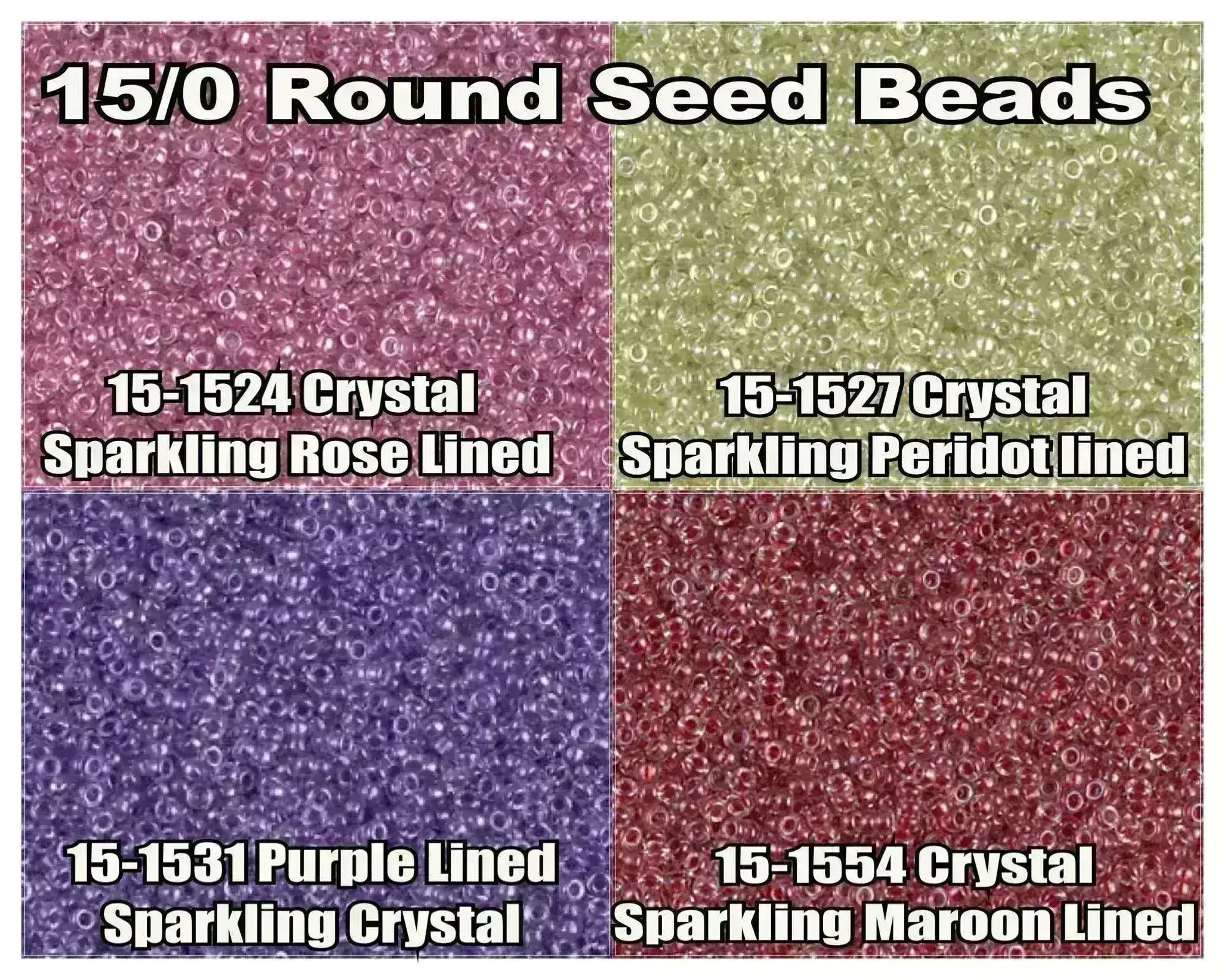 15/0 Miyuki Round Seed Beads 8.2g 15-1524, 15-1517, 15-1531, 15-1554
