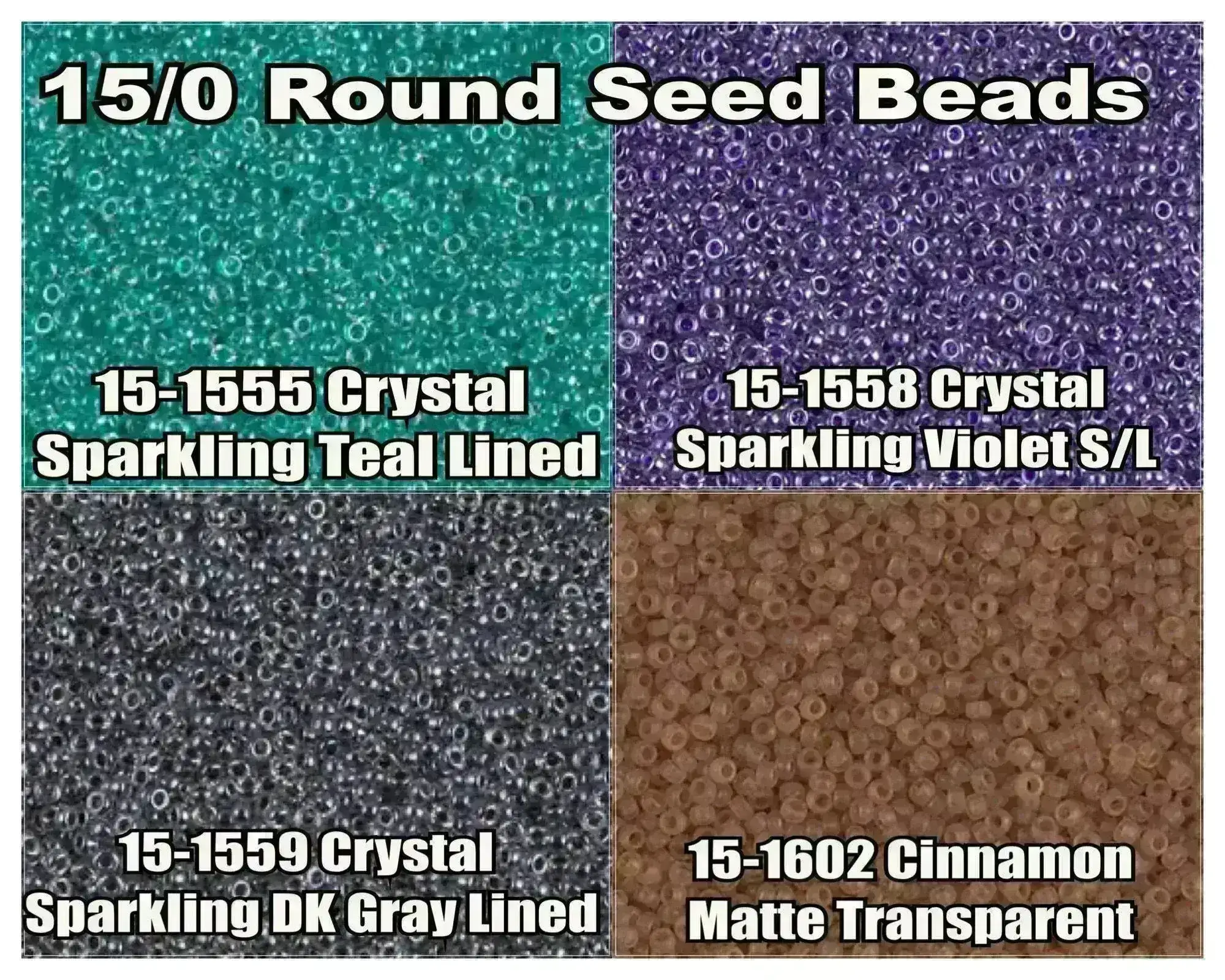 15/0 Miyuki Seed Beads, 15-1555, 15-1558, 15-1559, 15-1602