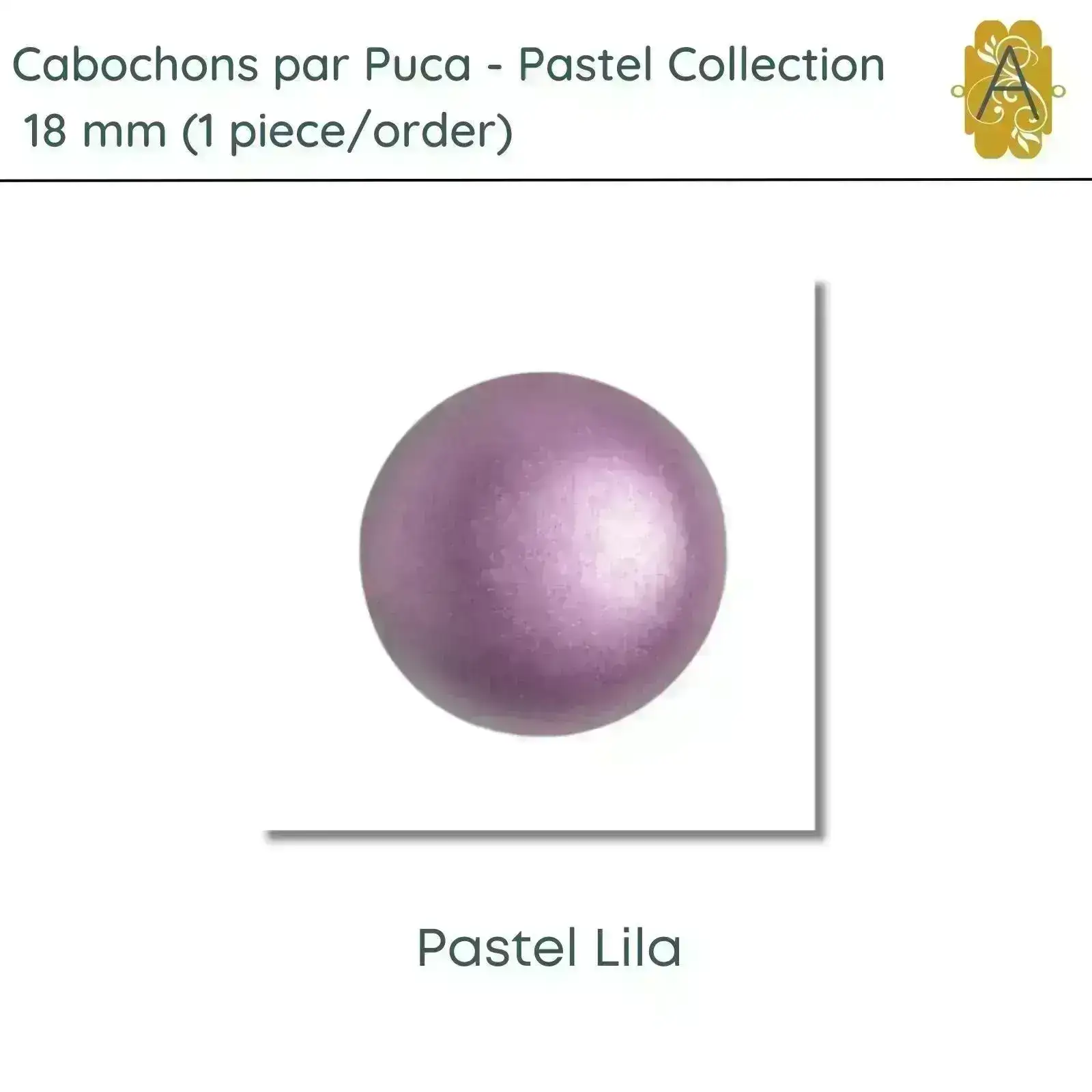 Cabochons par Puca, 18mm, Pastel Collection, 10 Colors - Image 10
