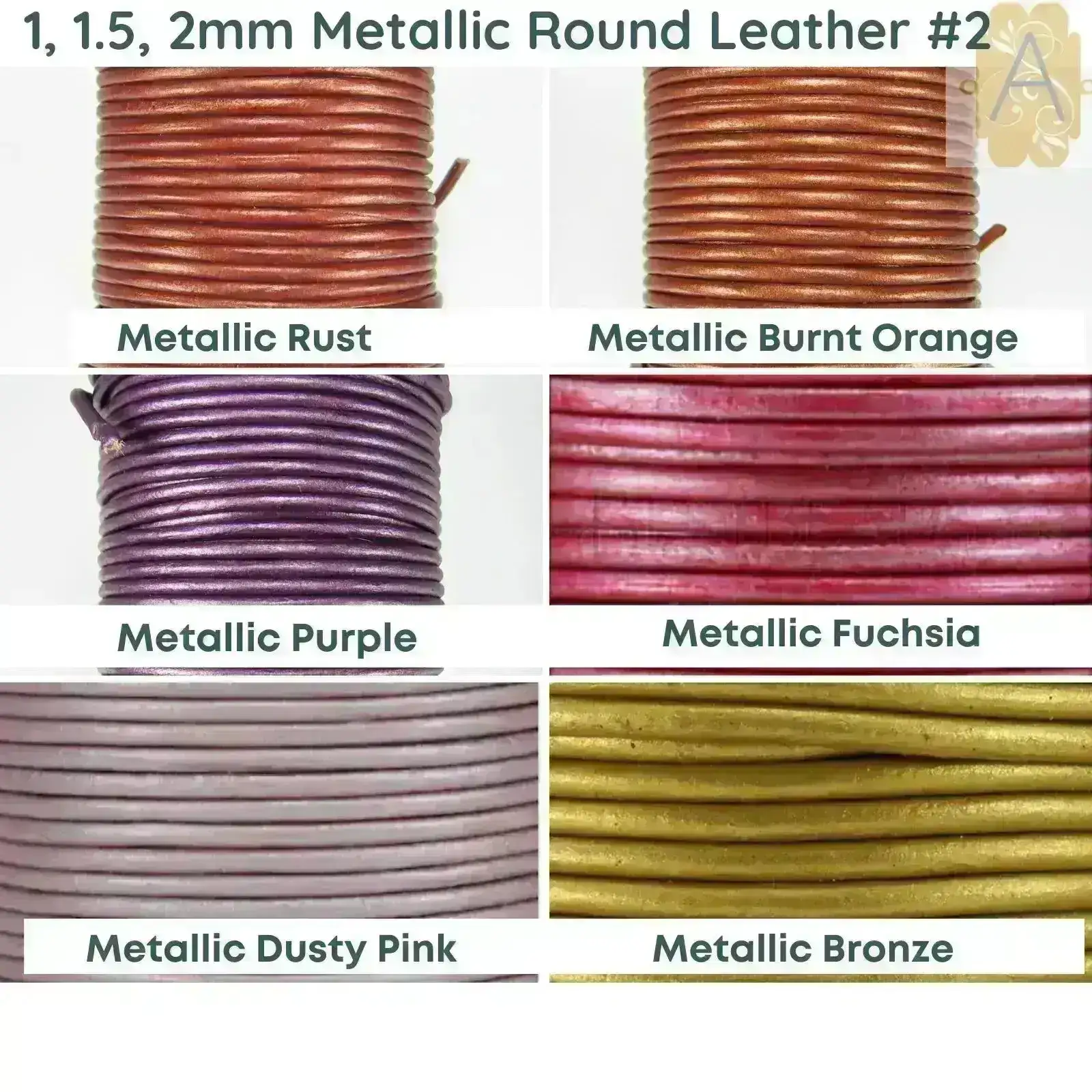 Round Superior Leather, Metallic Collection #2