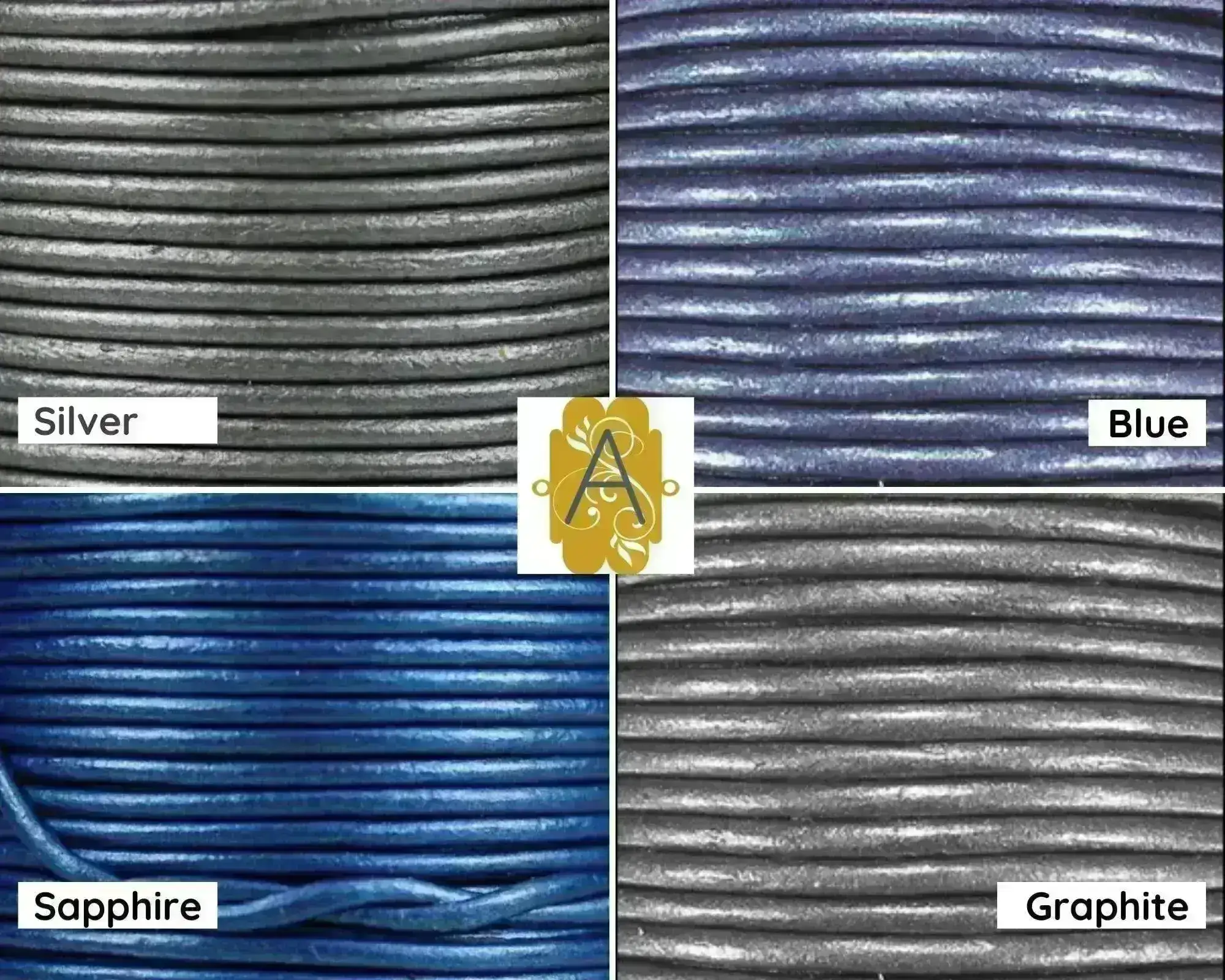 Metallic Round Leather, 1mm, 1.5mm & 2mm, by the yard - Image 4