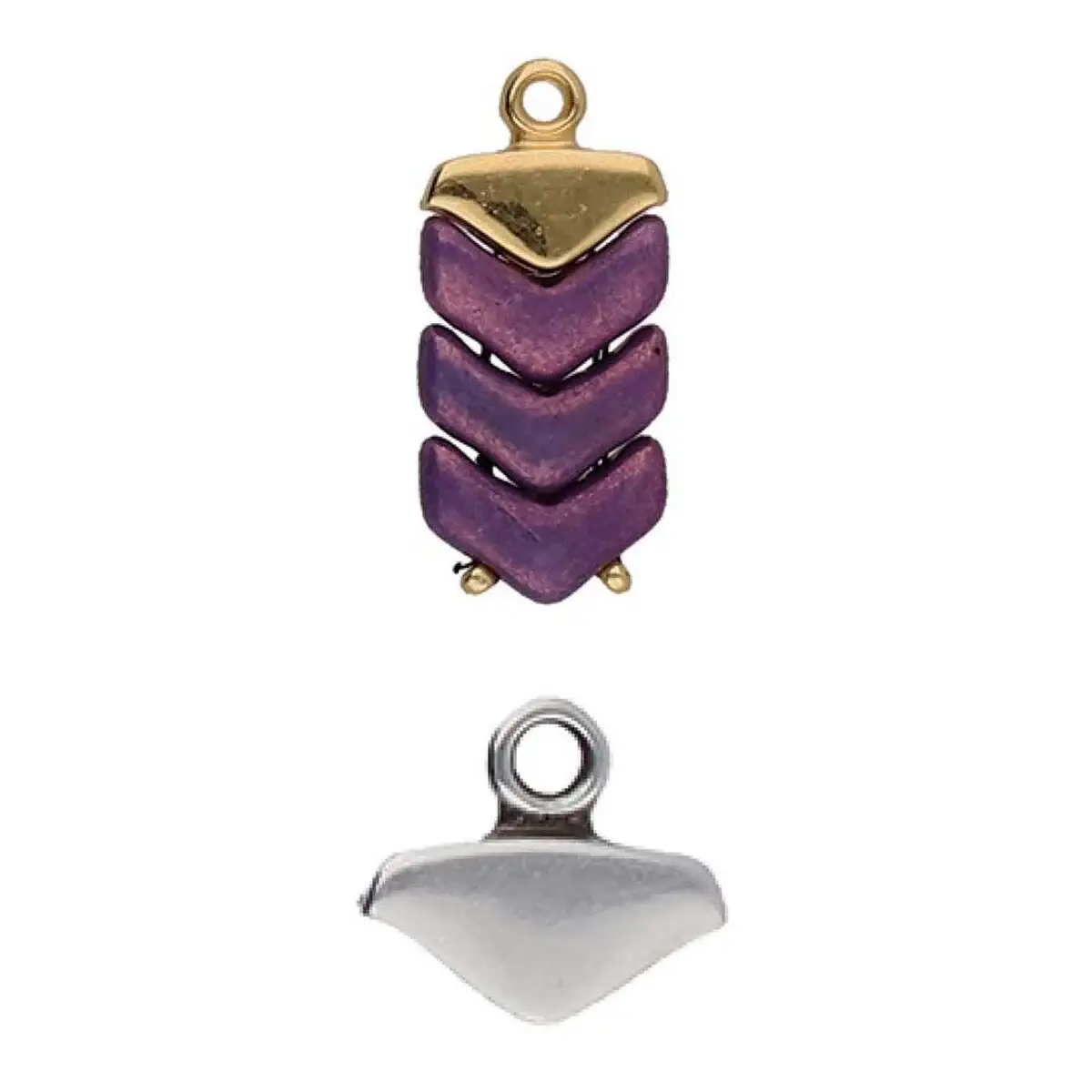 Cymbal Mikronisi, Chevron Bead Ending or Connector, 2 Pcs. - Image 2