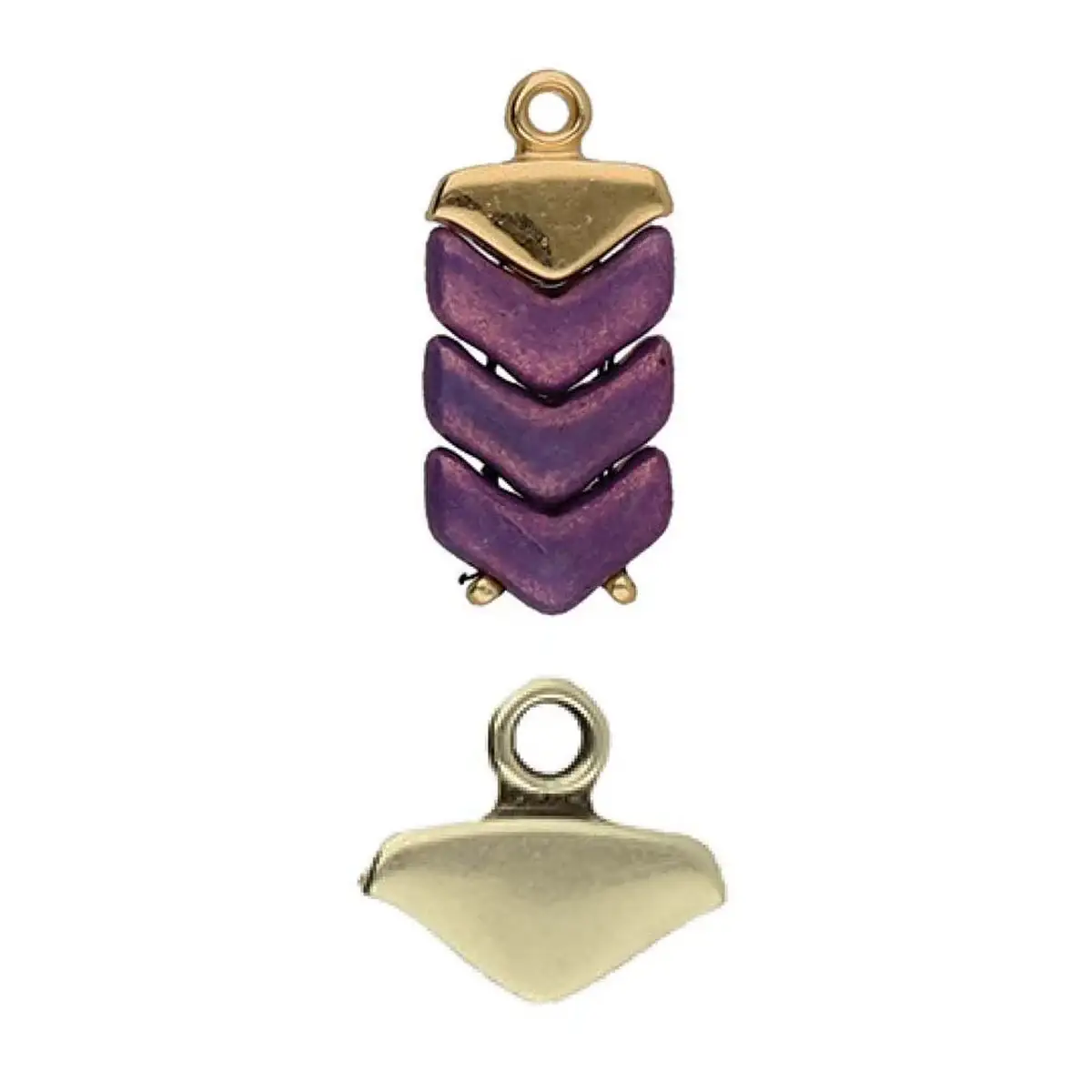 Cymbal Mikronisi, Chevron Bead Ending or Connector, 2 Pcs. - Image 3
