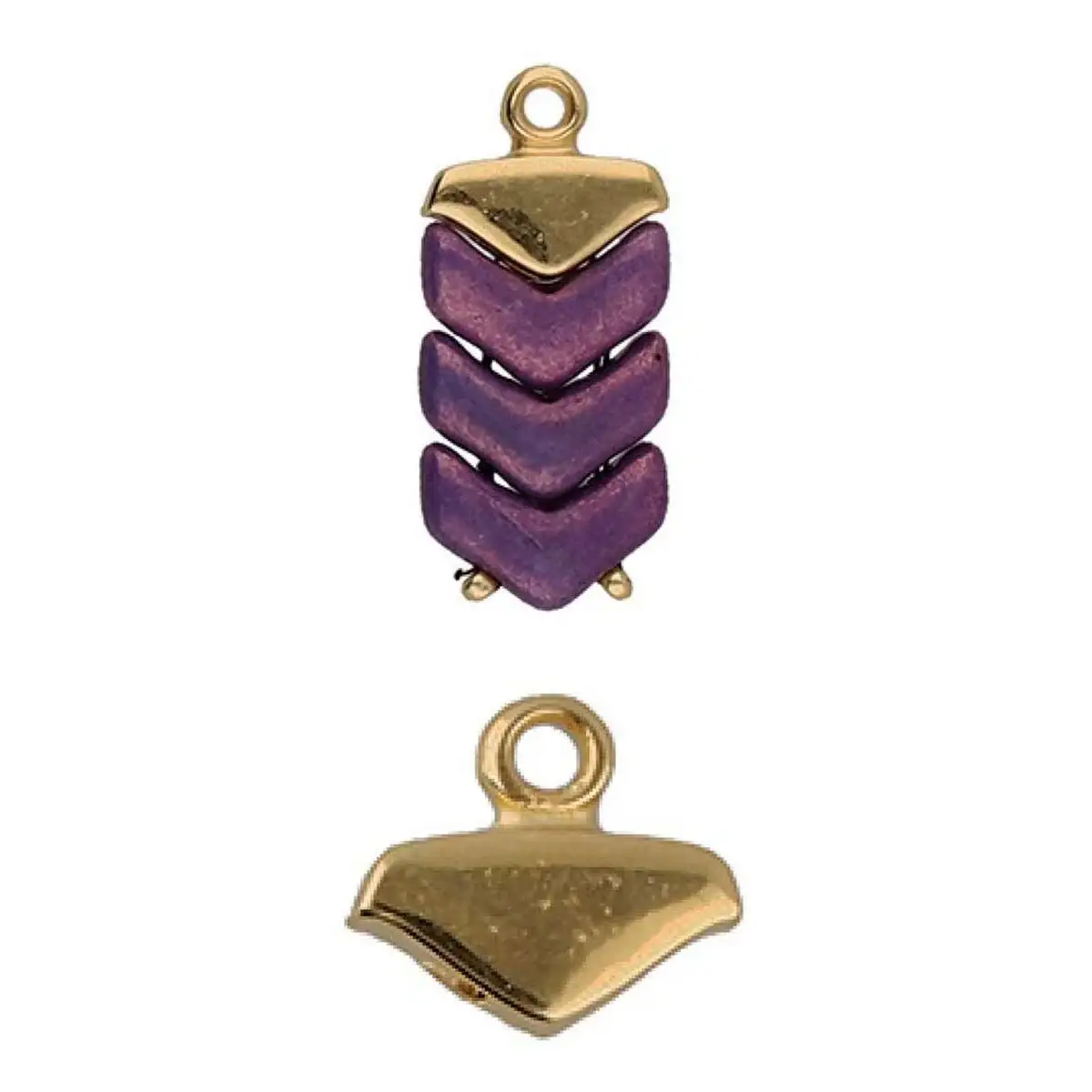 Cymbal Mikronisi, Chevron Bead Ending or Connector, 2 Pcs. - Image 4