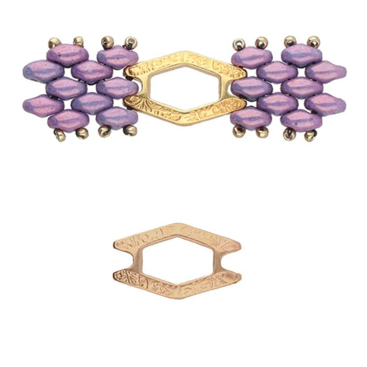 Cymbal Alado, Superduo Bead Connector or Link, 2 Pcs. - Image 4