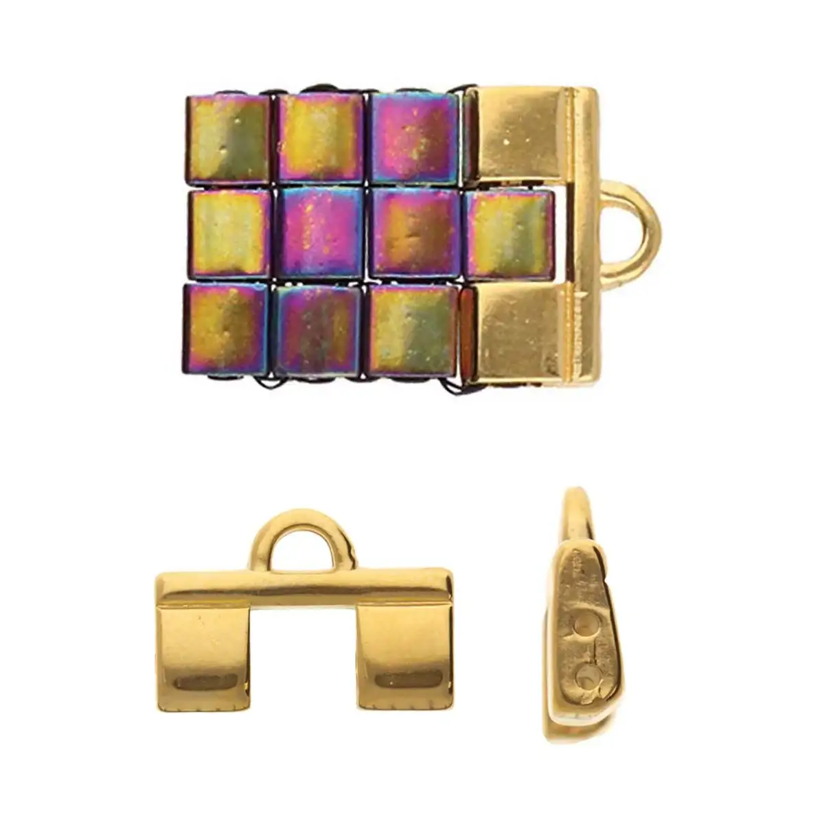 Cymbal Piperi II Tila Bead Ending or Clasp Connector, 2 Pcs. - Image 3
