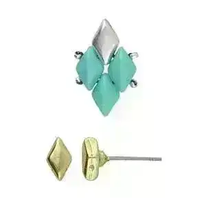 Provatas, Cymbal Earring Posts, for GemDuo Beads, 4 Finishes