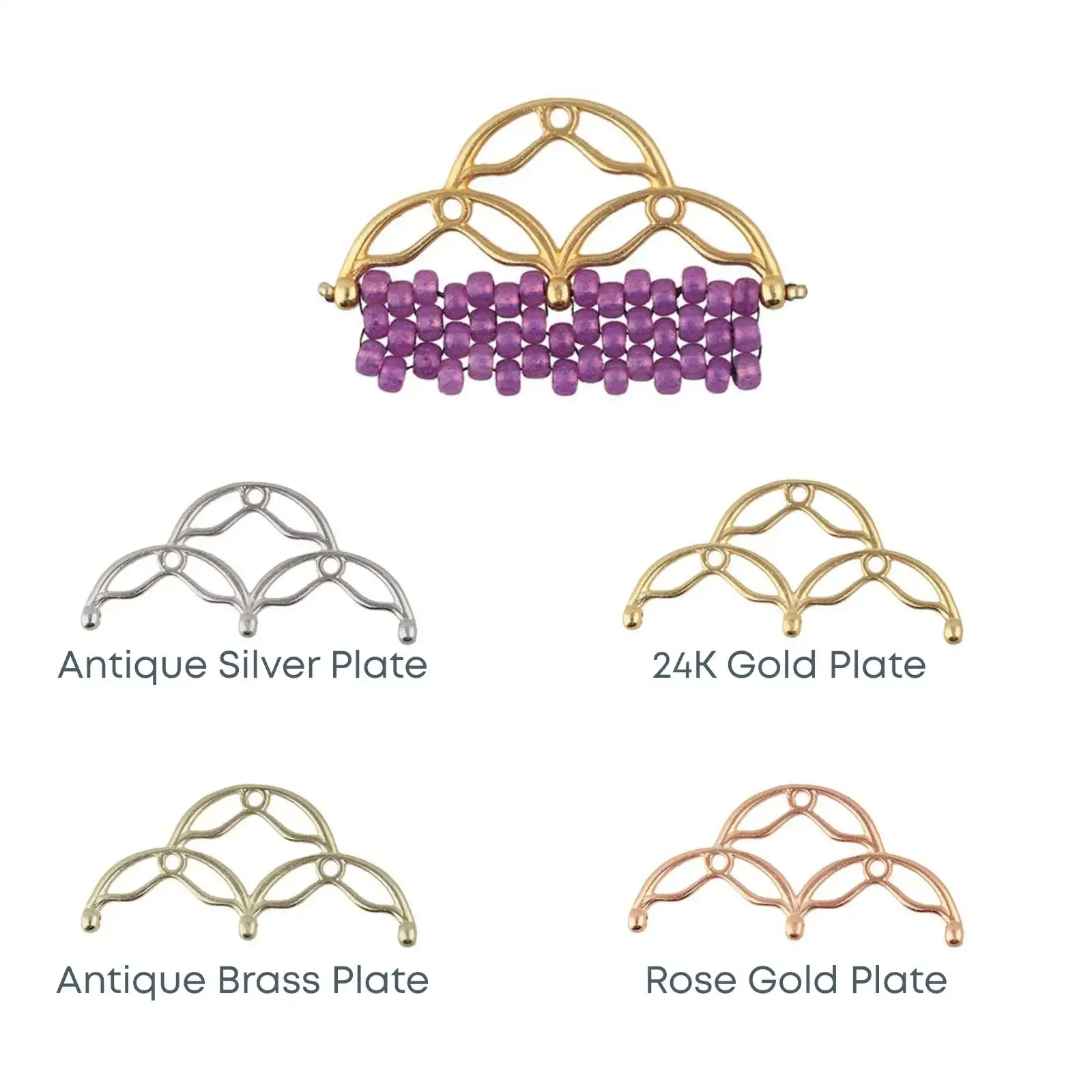 Cymbal Sitanos III Seed Bead Ending or Connectors, 2 Pcs.