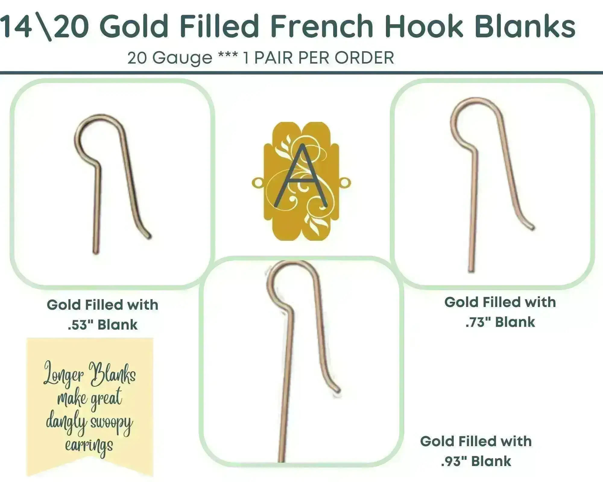 TierraCast, French Hook Earring Wire Blanks in 4 Finishes - Image 3