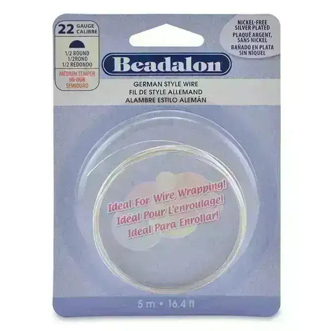22 Gauge Half Round German-Style Wire in 3 Finishes - Image 3
