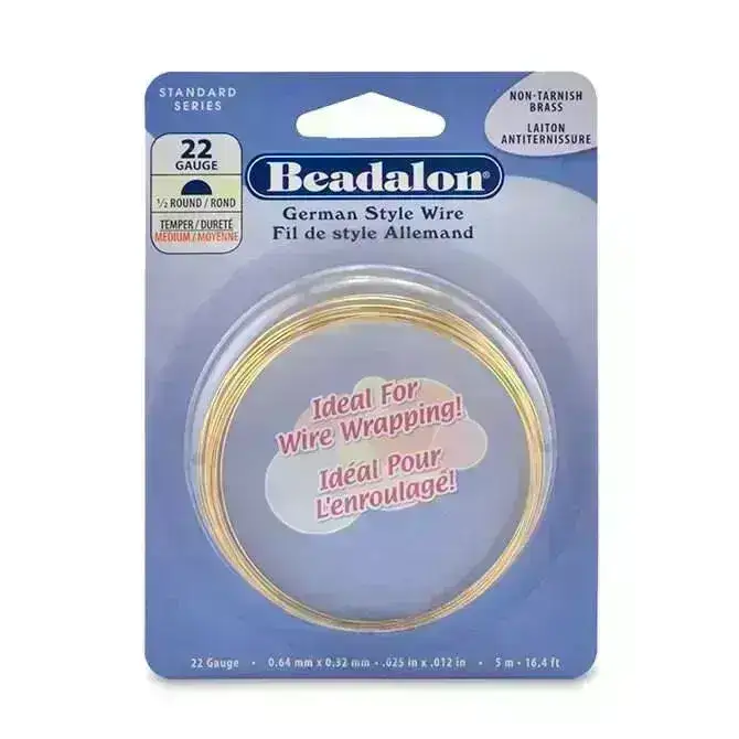 22 Gauge Half Round German-Style Wire in 3 Finishes - Image 4