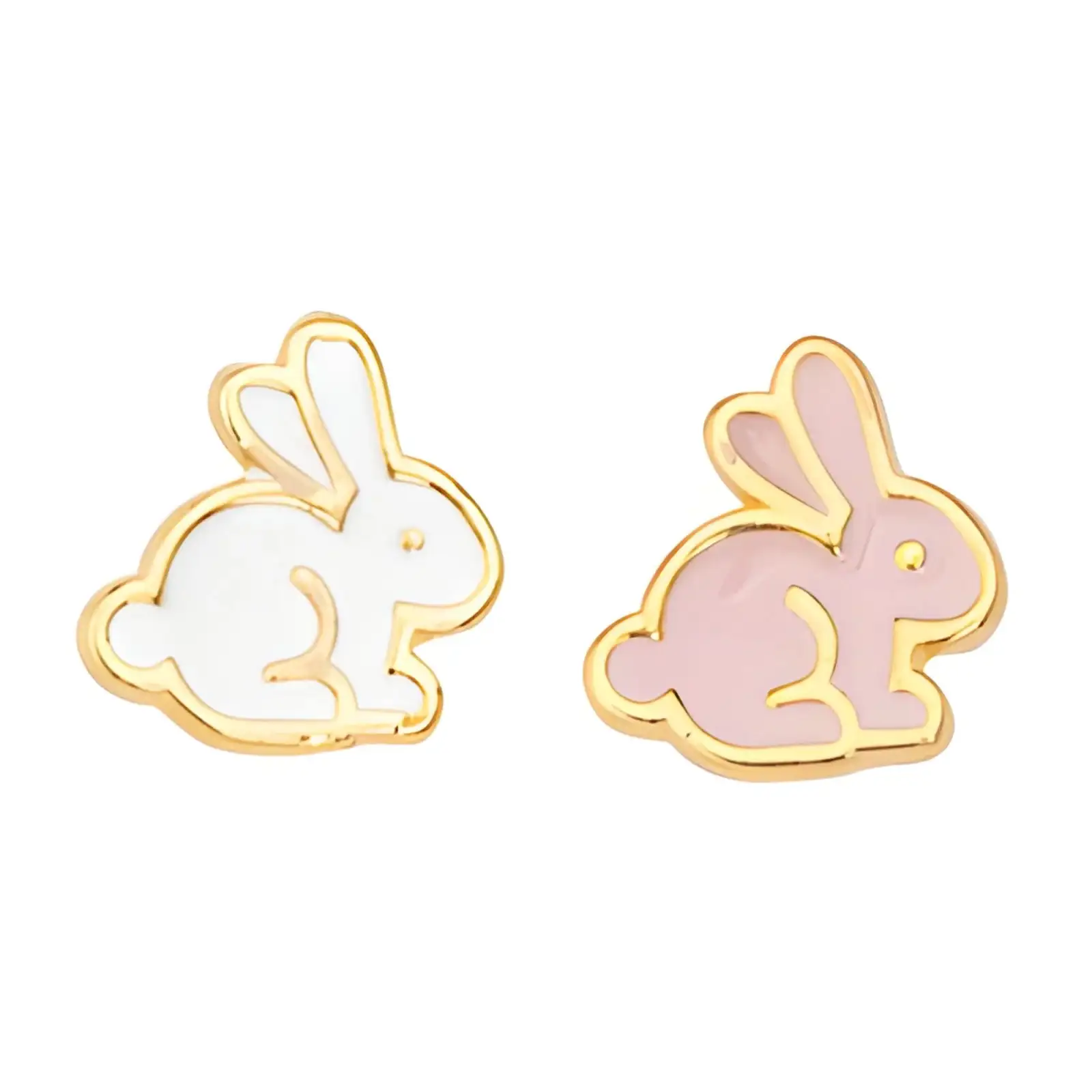 Bunny Buttons, 24K Gold Plate, 2 Pcs