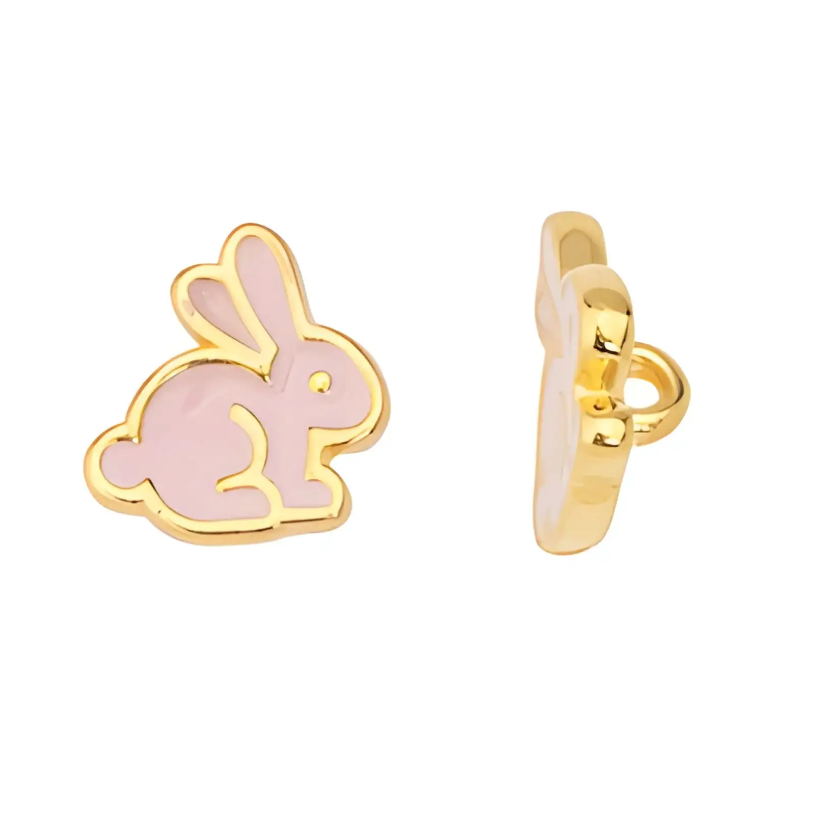 Bunny Buttons, 24K Gold Plate, 2 Pcs - Image 2