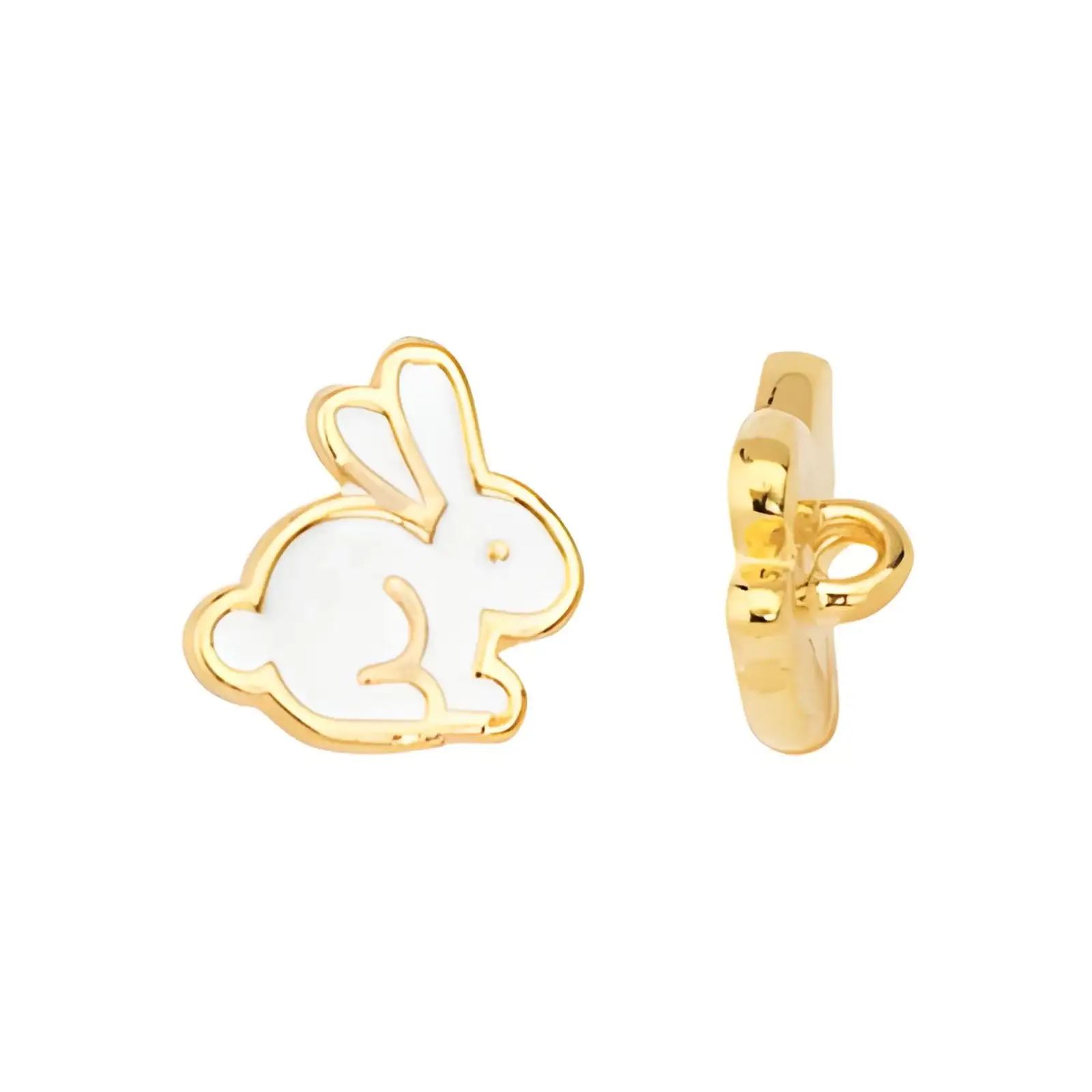 Bunny Buttons, 24K Gold Plate, 2 Pcs - Image 3