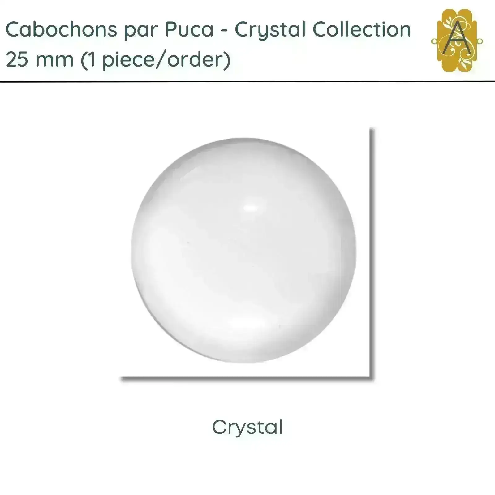 Cabochons par Puca, 25mm, Crystal Collection, 3 Finishes - Image 2