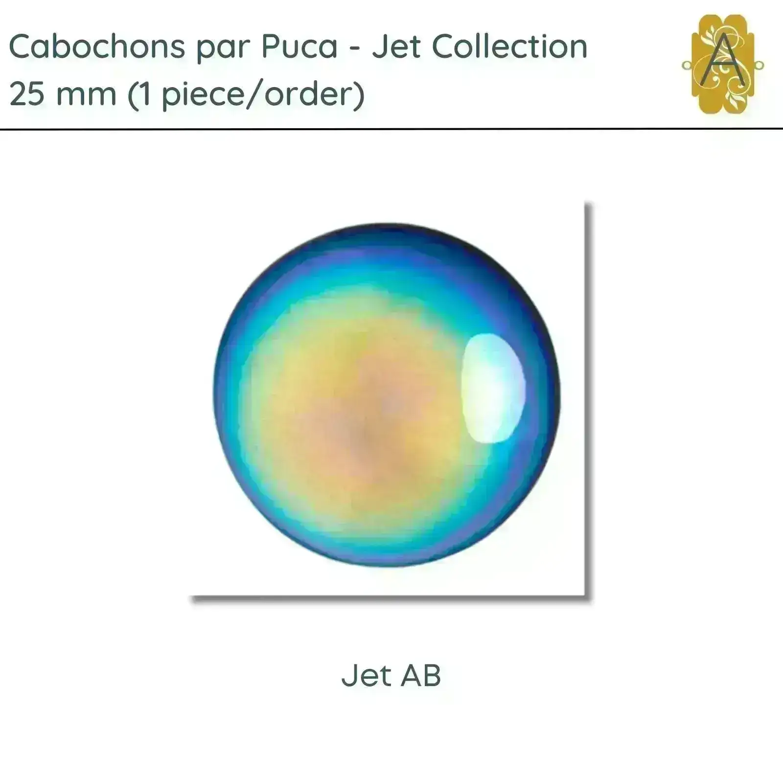 Cabochons par Puca, 25mm, Jet Collection, 7 Finishes - Image 4