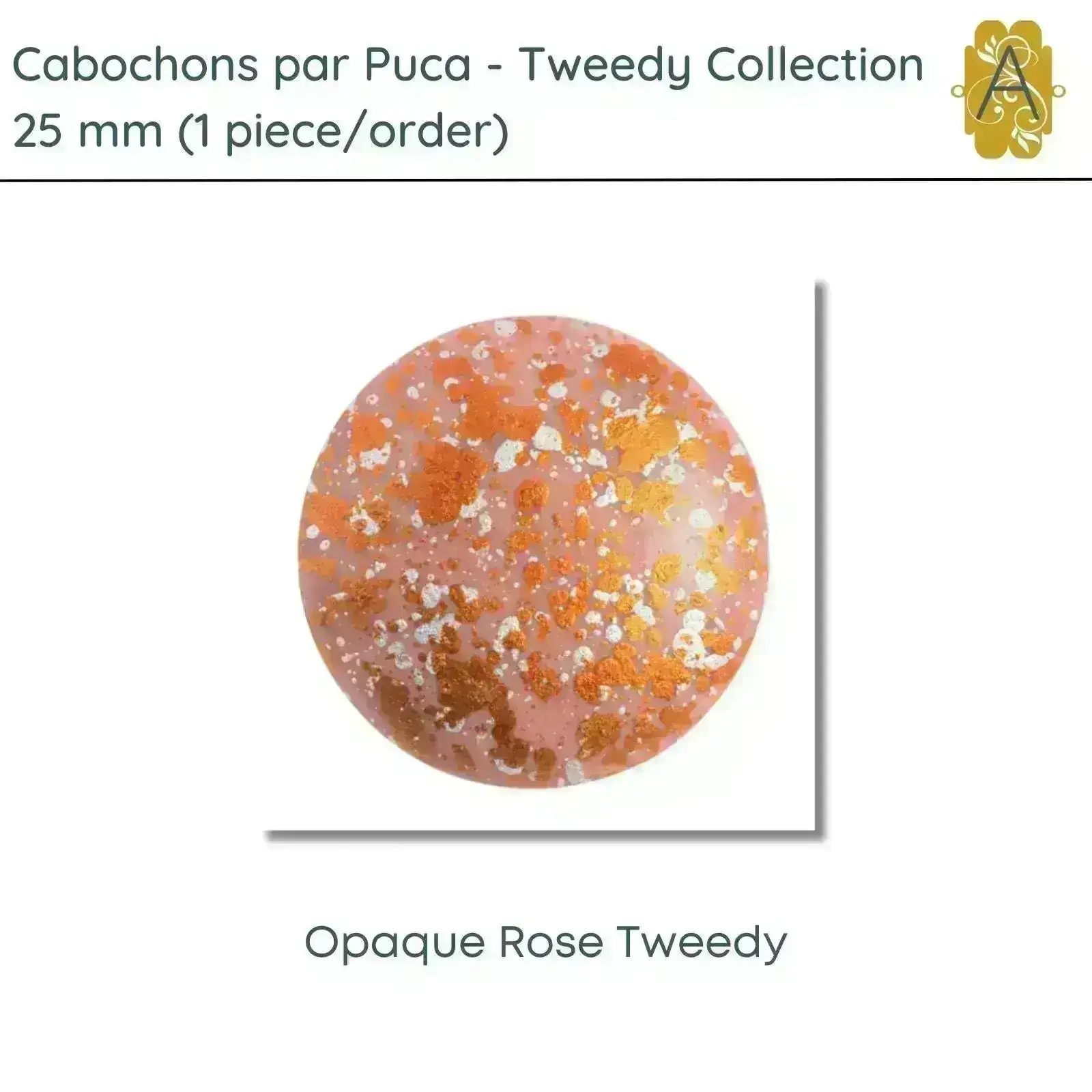 Cabochons par Puca, 25mm, Tweedy Collection - Image 2