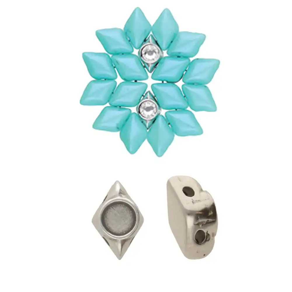 Cymbal Areti, Gemduo Bead Substitute, 4 Pcs. - Image 3