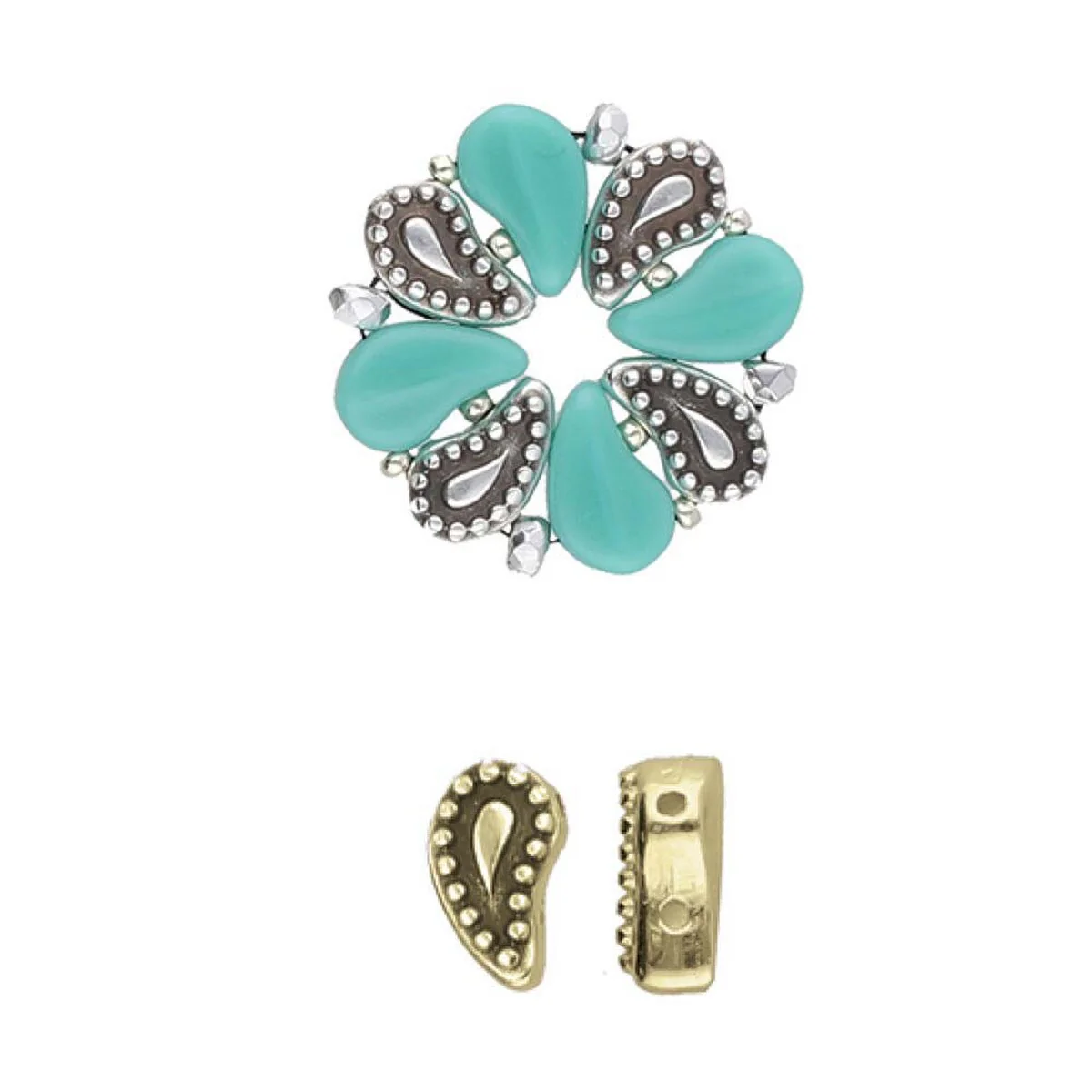 Cymbal Aylia, Paisley Bead Substitute, 4 Pcs. 4 Finishes - Image 5