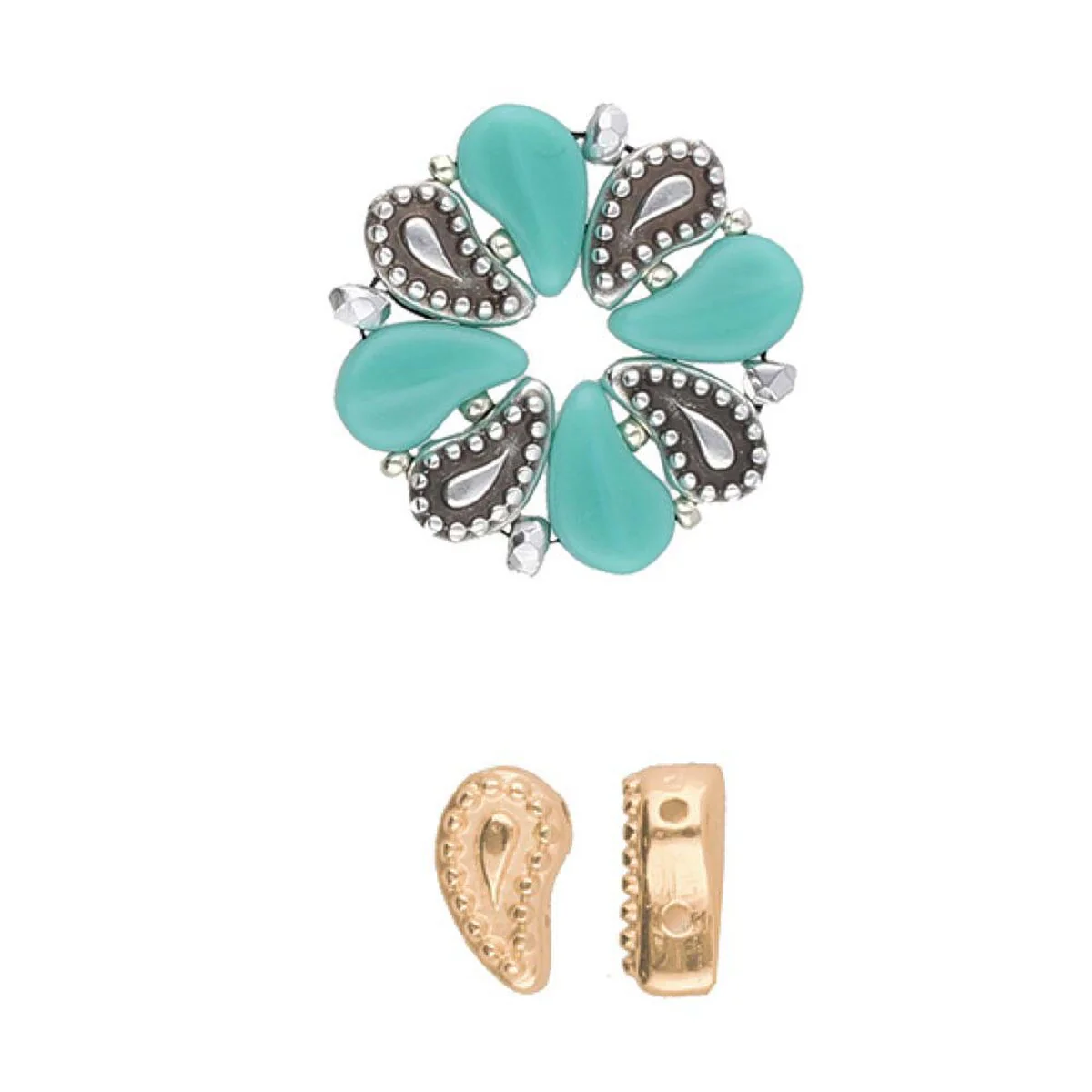 Cymbal Aylia, Paisley Bead Substitute, 4 Pcs. 4 Finishes - Image 6
