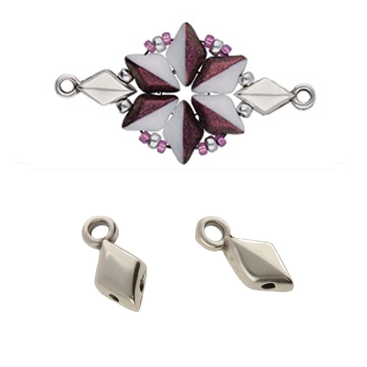 Cymbal Sykia Gemduo Bead Endings or Connectors, 4 Pcs. - Image 2