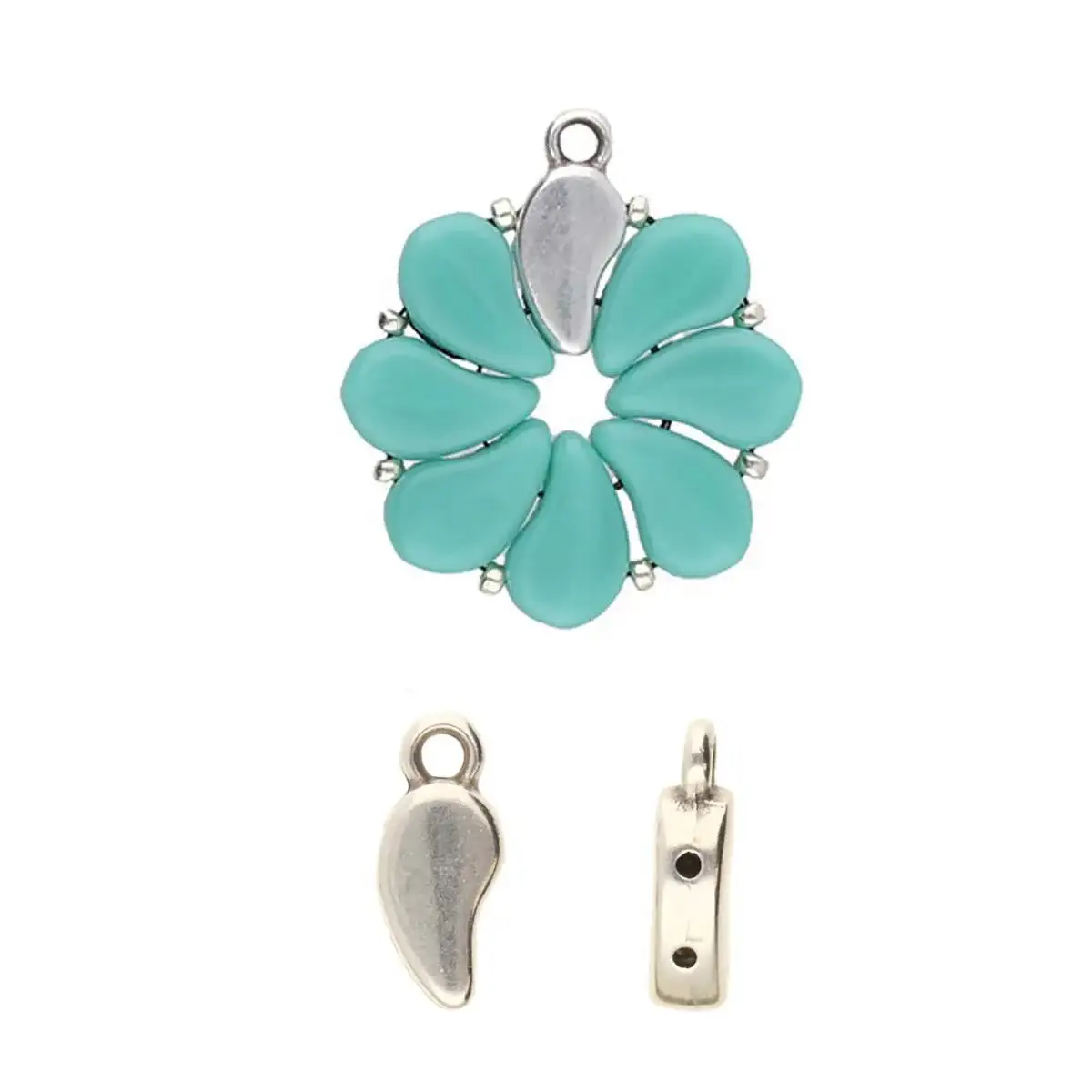 Cymbal Mamaku Paisley Bead Ending or Clasp Connector, 4 Pcs. - Image 3