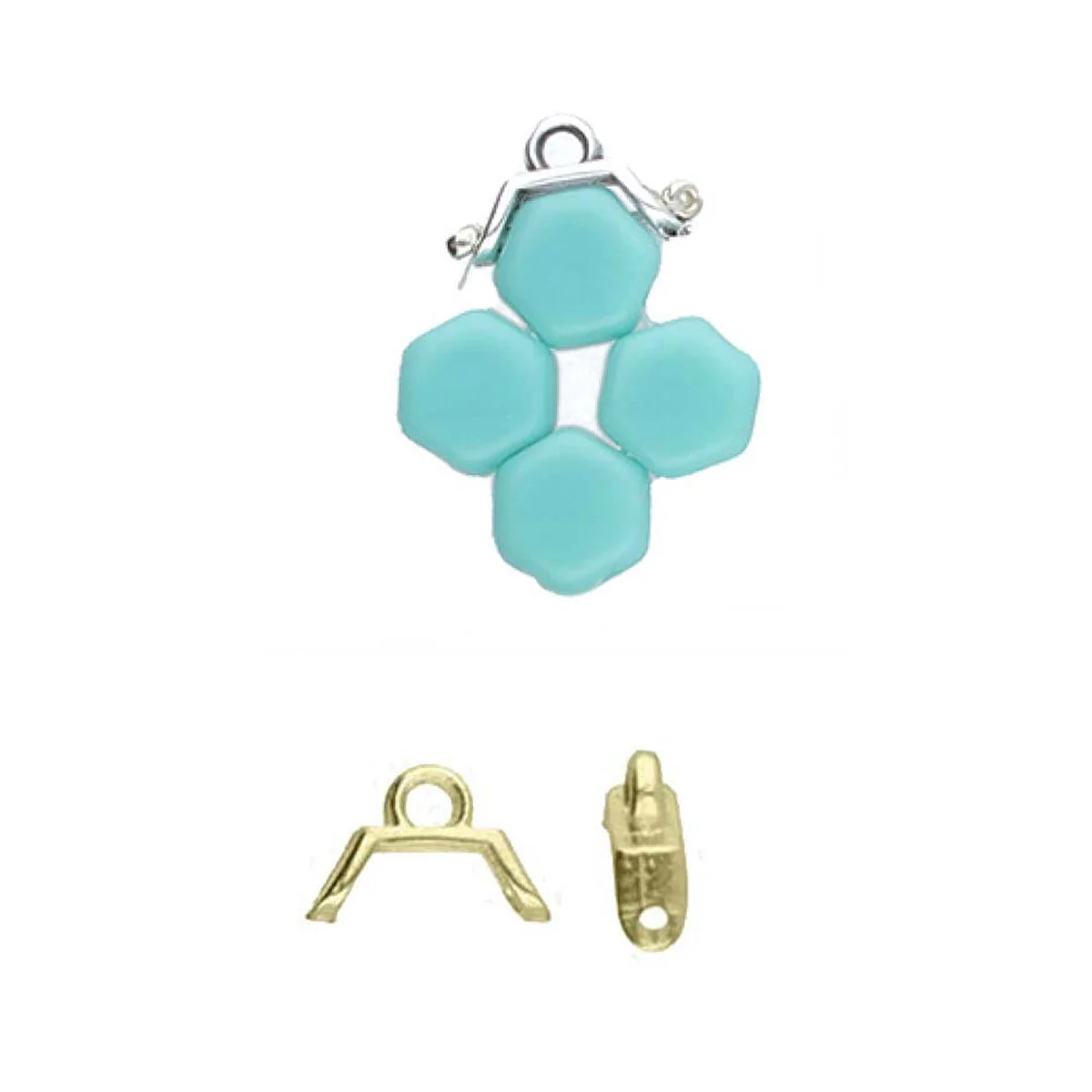 Cymbal Melanes II Honeycomb Bead Ending/Connectors, 4 pcs - Image 4
