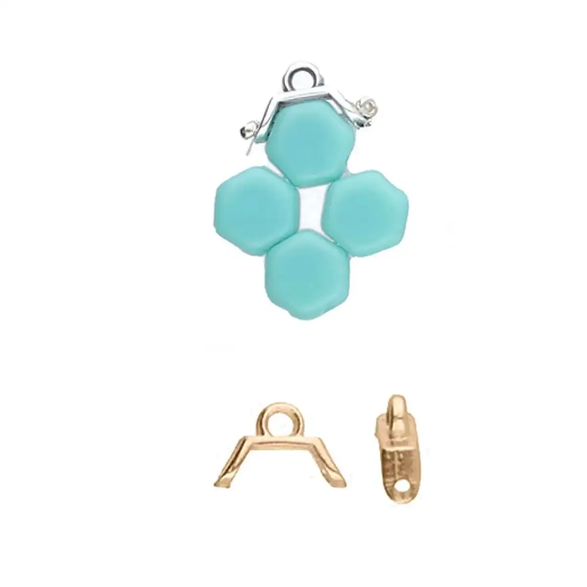 Cymbal Melanes II Honeycomb Bead Ending/Connectors, 4 pcs - Image 5