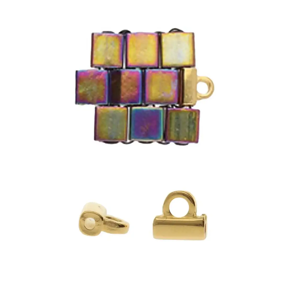 Cymbal Soros Tila Bead Ending or Clasp Connectors, 4 Pcs. - Image 4