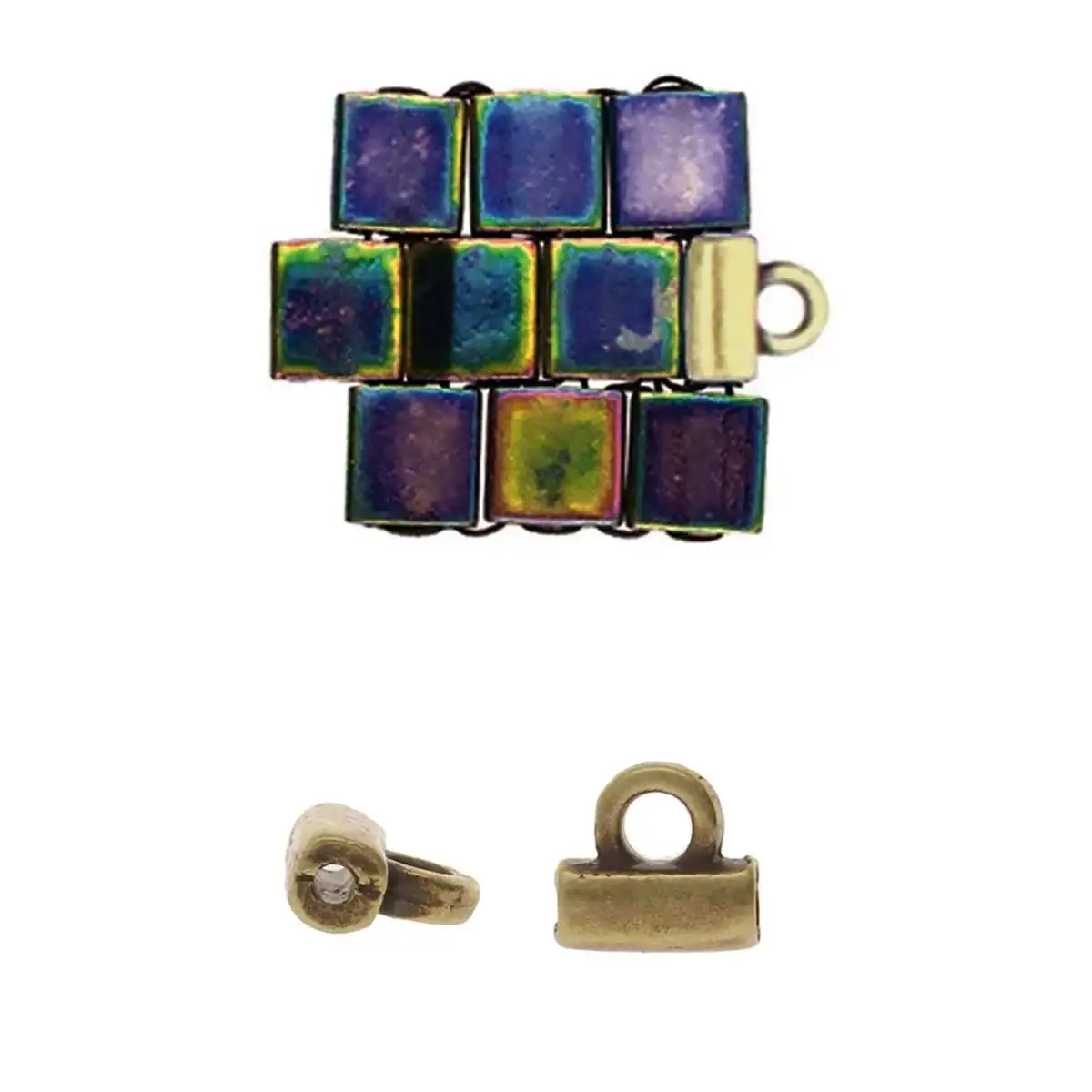 Cymbal Soros Tila Bead Ending or Clasp Connectors, 4 Pcs. - Image 5
