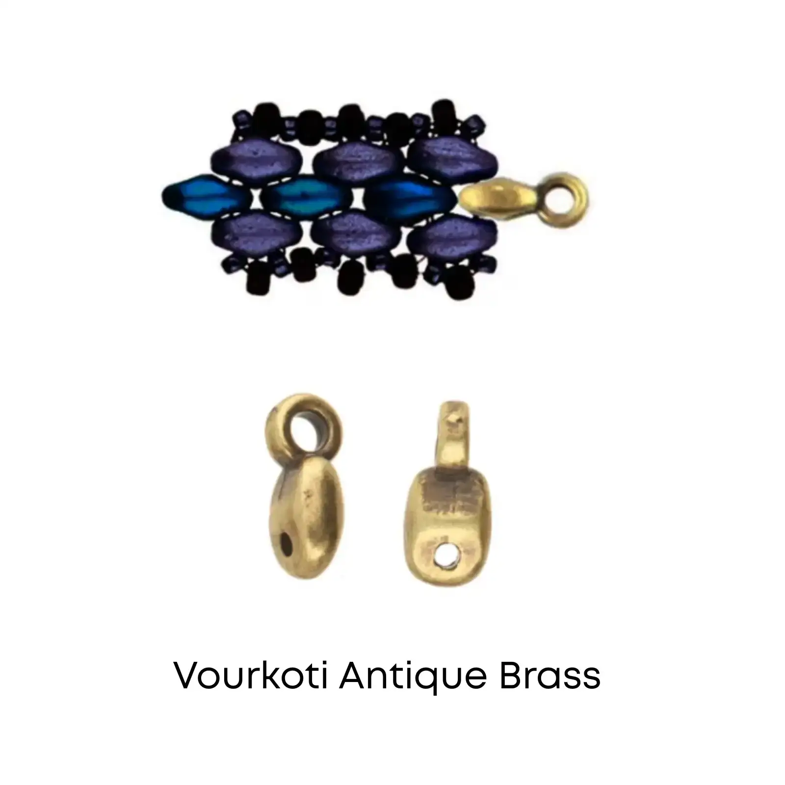 Vourkoti, Cymbal Superduo Ending or Connector, 4 Pcs. 4 Finishes - Image 2