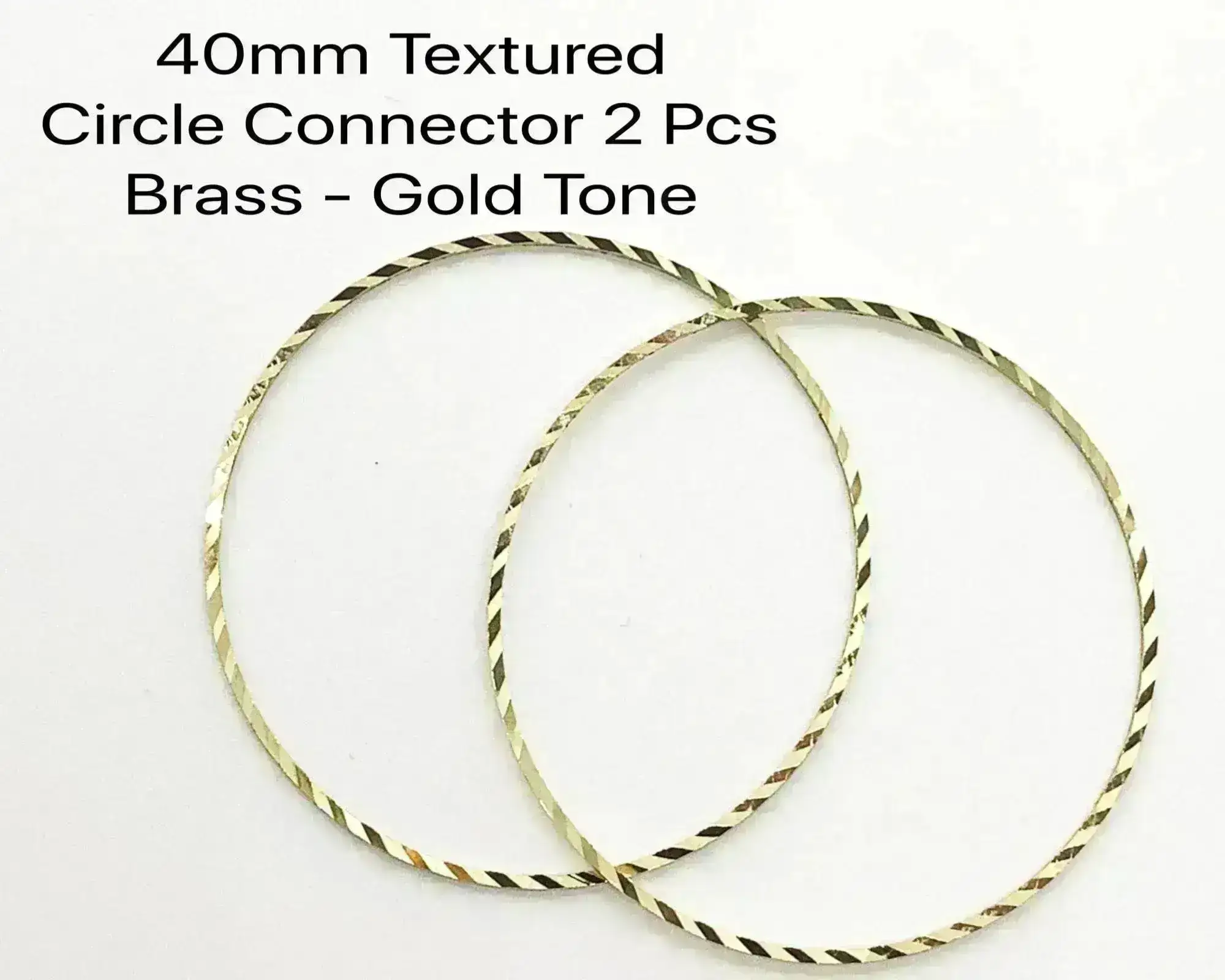 Textured Circle Connectors, 40mm in 3 Finishes