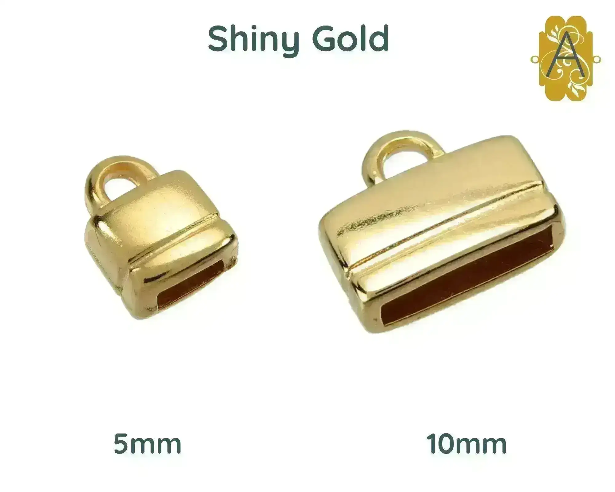 Flat Rectangle Loop Ends for Leather or Cork, 5mm or 10mm, in 4 Finishes - Image 3