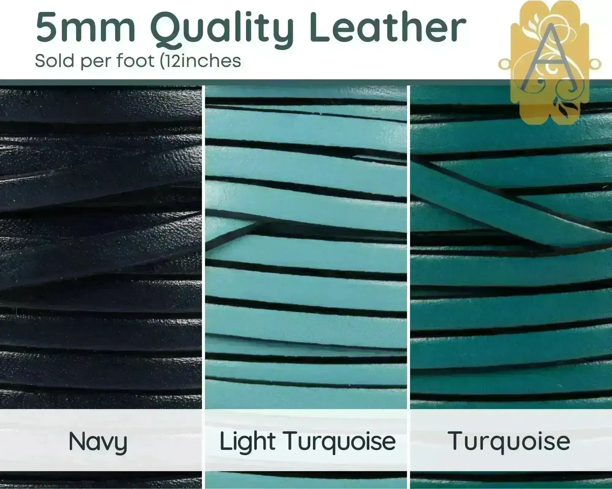 Superior Flat Euro Leather, 5mm, sold per foot , 20 Colors - Image 3