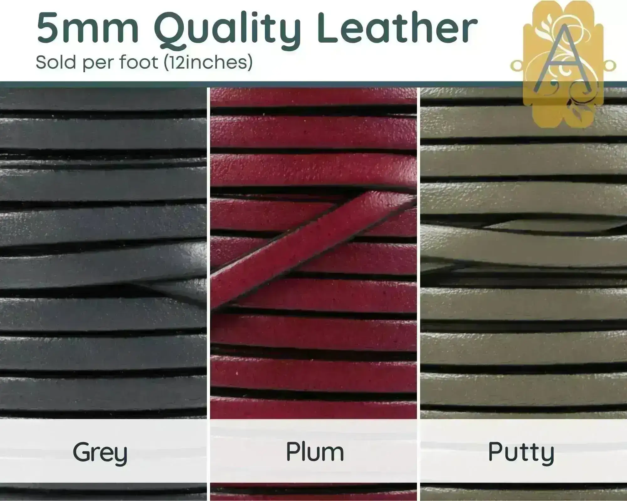 Superior Flat Euro Leather, 5mm, sold per foot , 20 Colors - Image 4