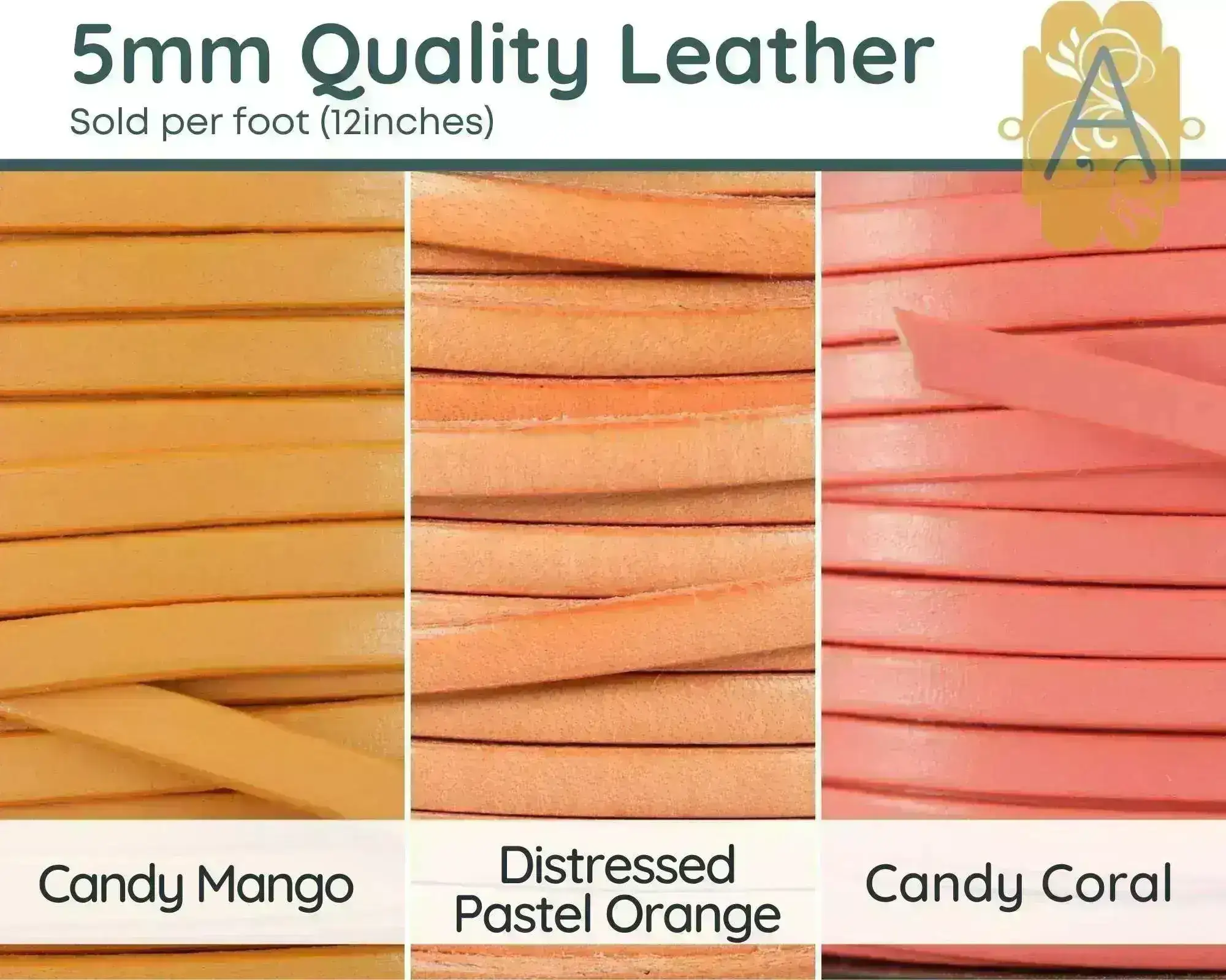 Superior Flat Euro Leather, 5mm, sold per foot , 20 Colors - Image 8