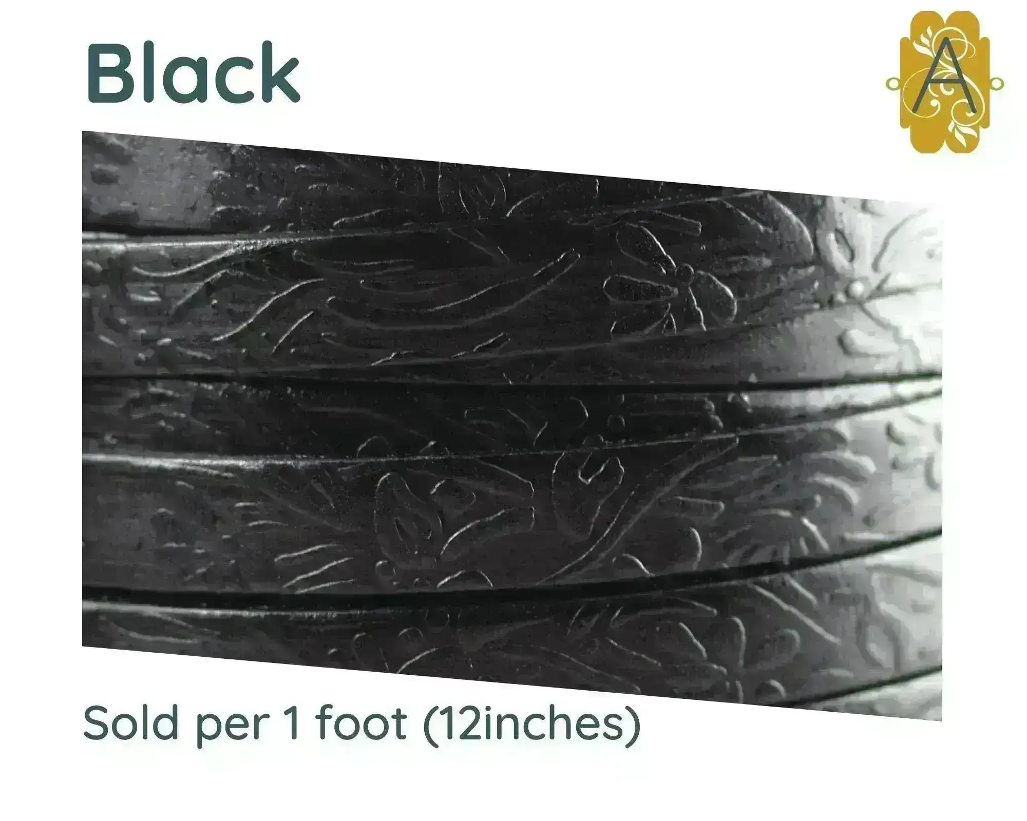 Floral Design Flat Euro Leather, 5mm or 10mm, in 10 Colors - Image 7