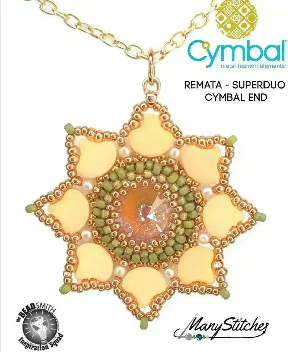 Cymbal Remata, Superduo Bead Ending, 6 Pcs. - Image 6