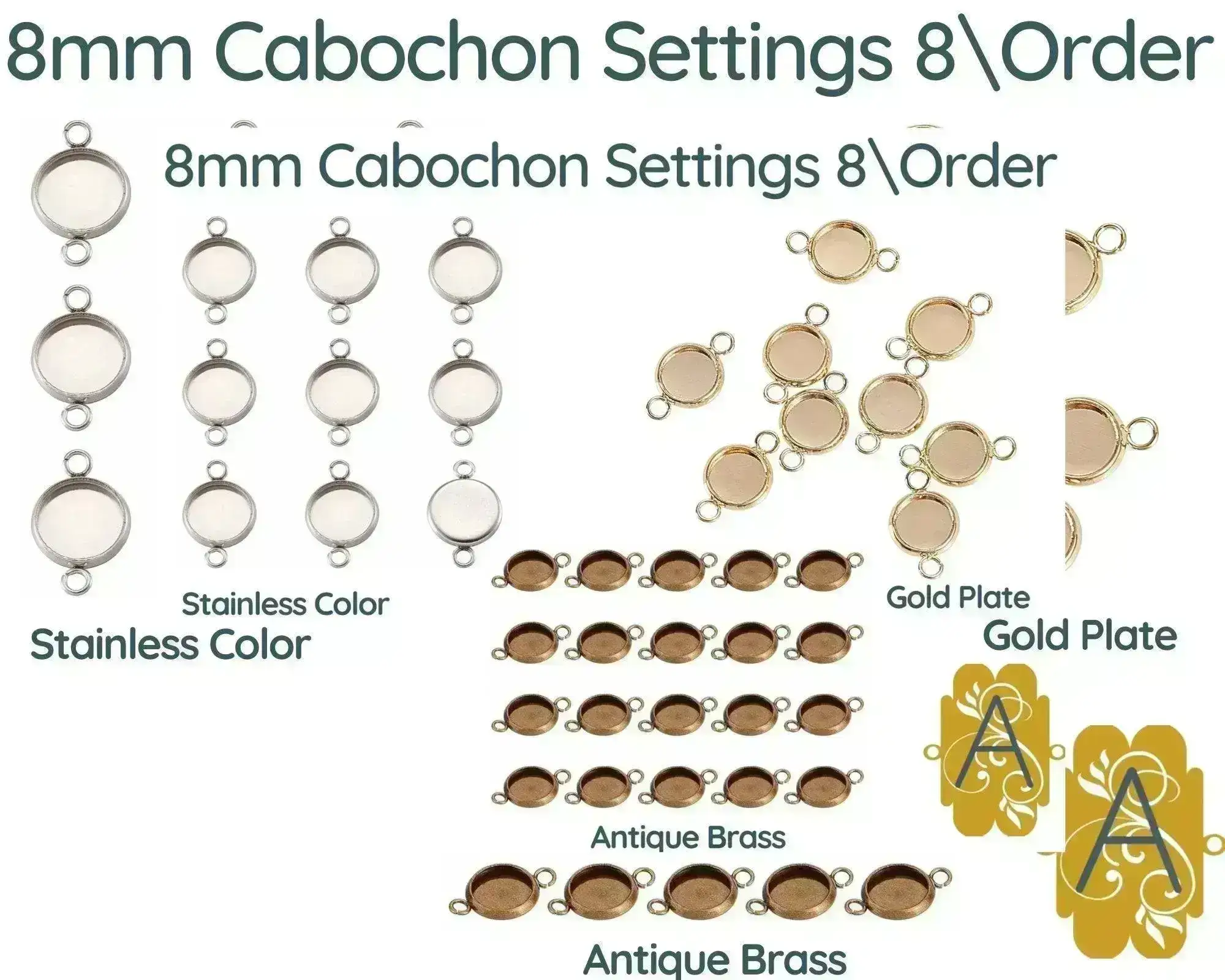Cabochons par Puca, 8mm, Matte Collection - Image 3